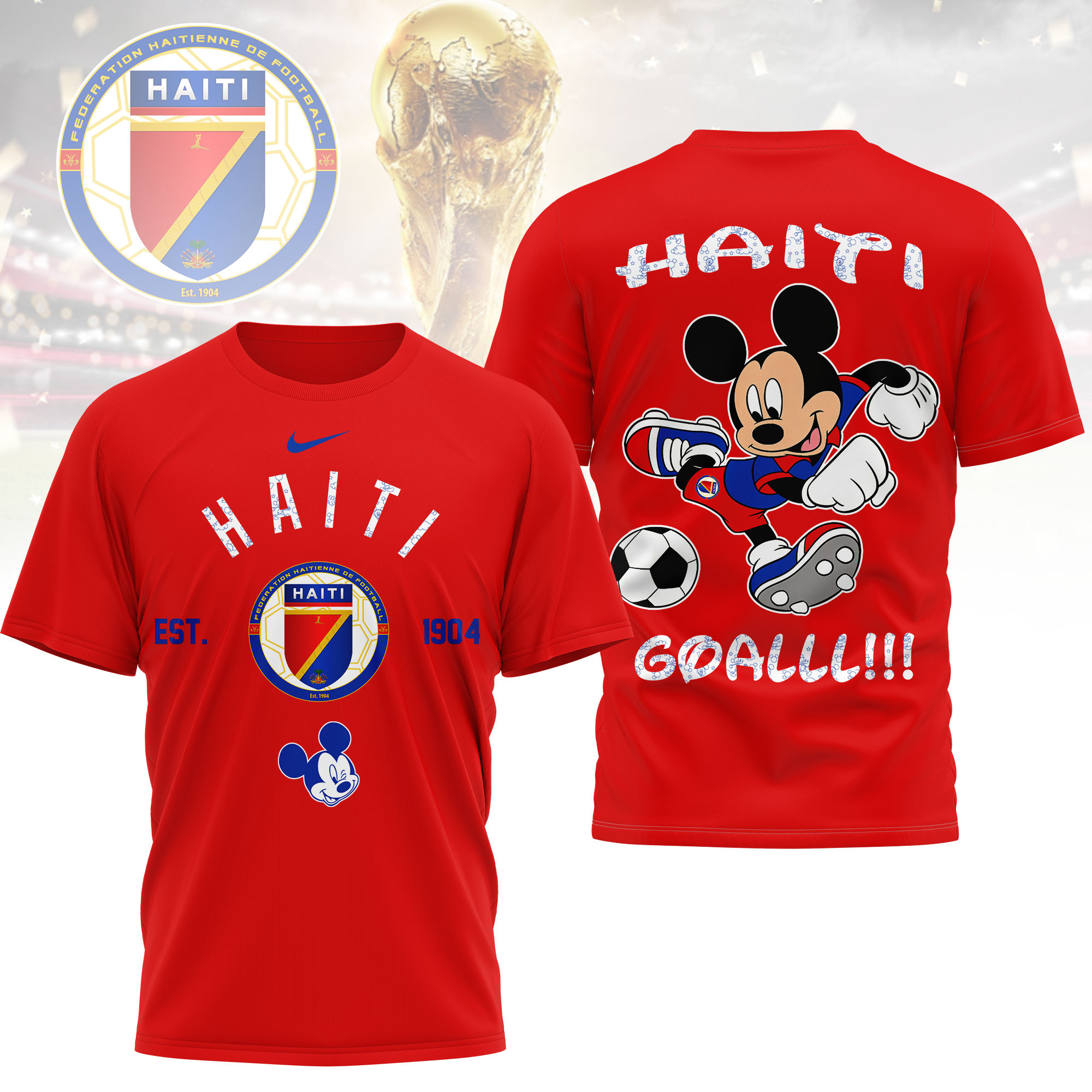 Haiti | Premium World Cup 2026 Mickey Mouse Soccer Fan Women Shirt TTH210552 - Image 3