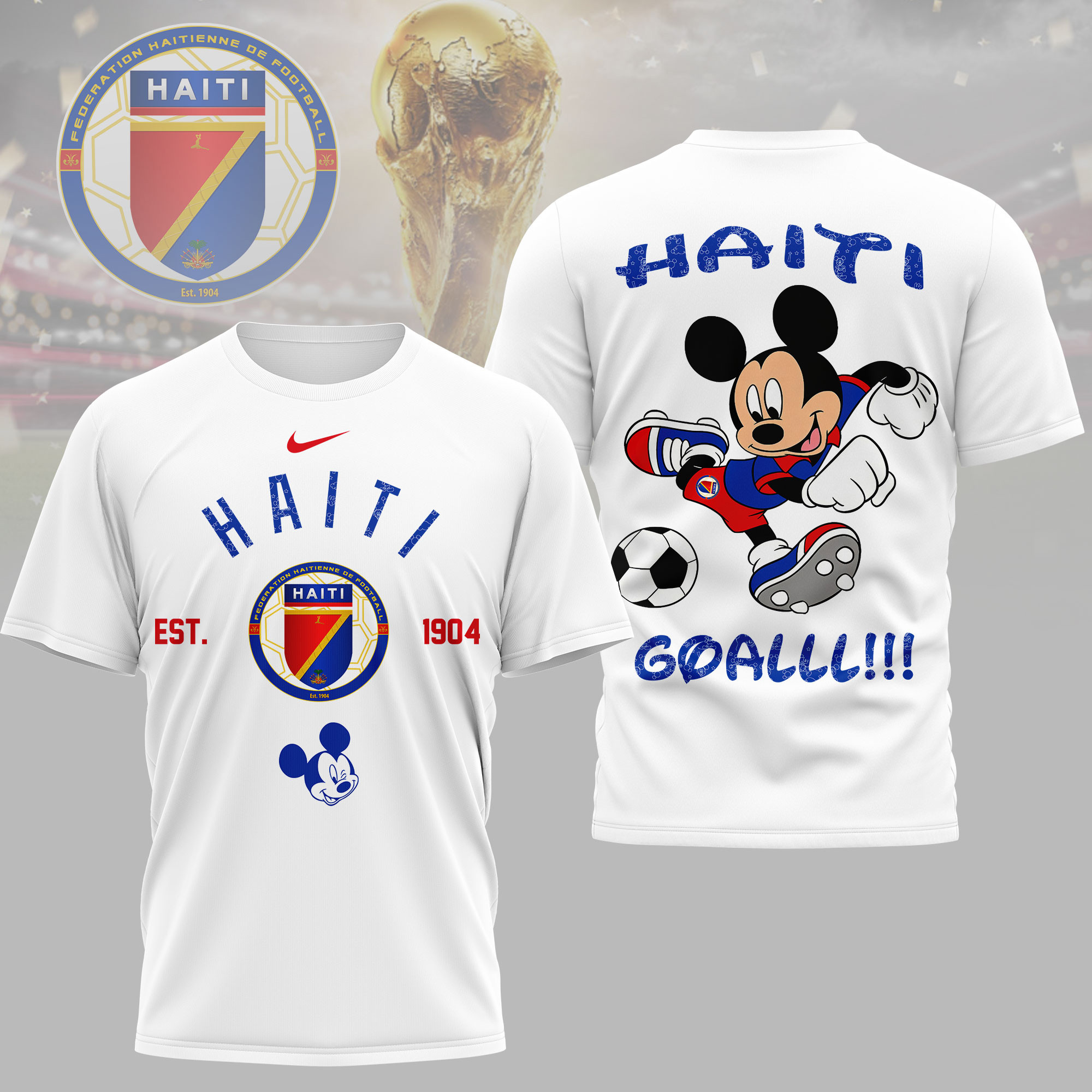 Haiti | Premium World Cup 2026 Mickey Mouse Soccer Fan Women Shirt TTH210552 - Image 2