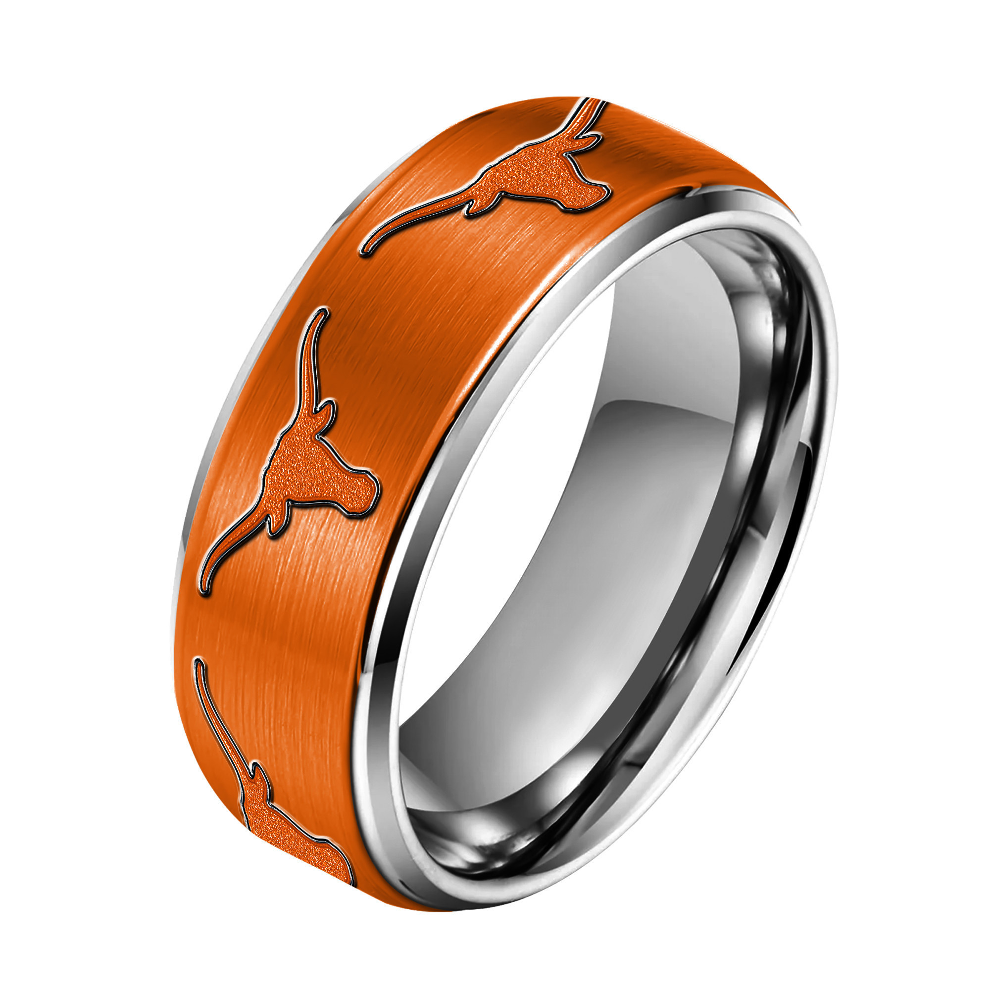 Texas Longhorns | Premium Silver Tungsten Ring TTH210589