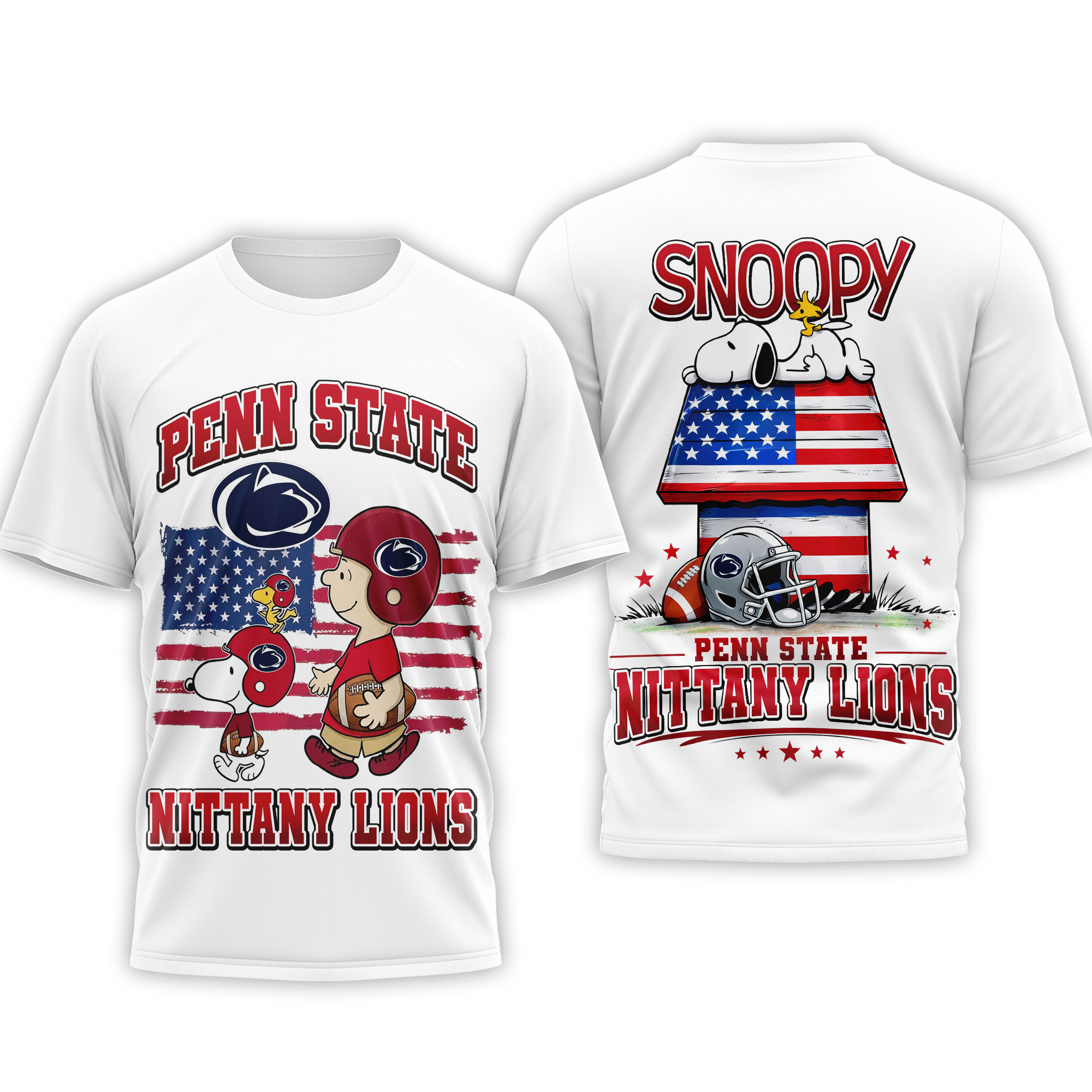 Penn State Nittany Lions | Premium NCAA America 250 with Snoopy 3D Shirt TTH2105126 - Image 3