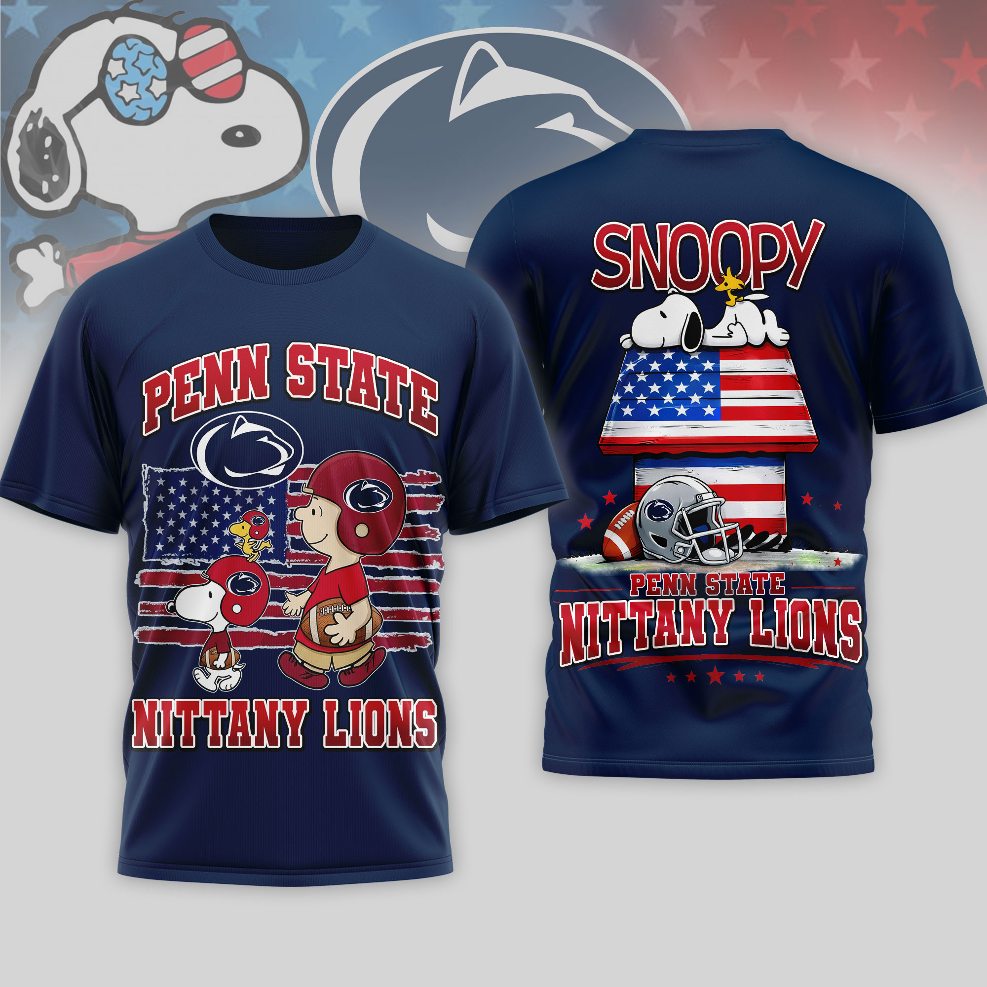 Penn State Nittany Lions | Premium NCAA America 250 with Snoopy 3D Shirt TTH2105126 - Image 4