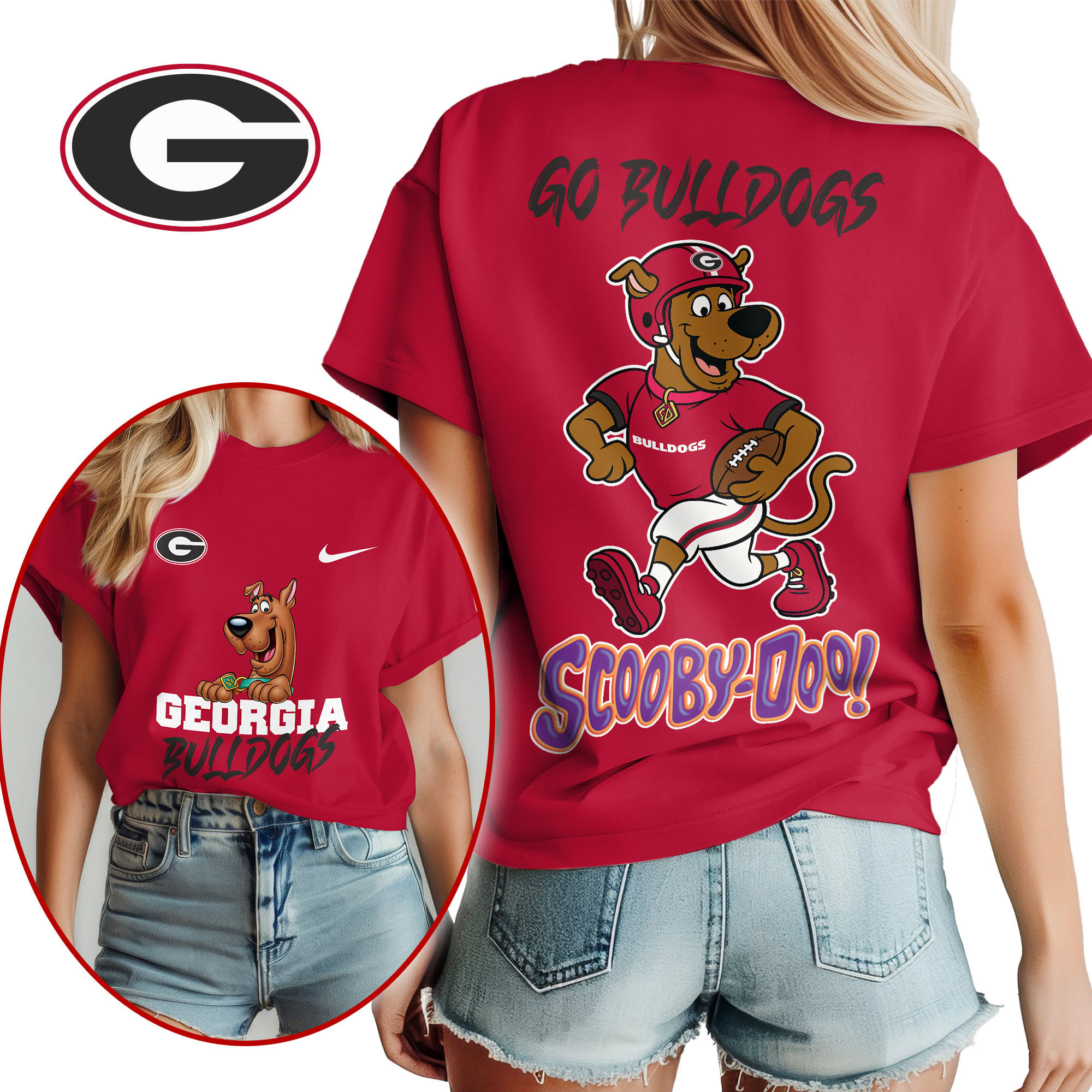Georgia Bulldogs | Premium NCAA Scooby-Doo Fan Women’s Shirt TTH210595 - Image 2