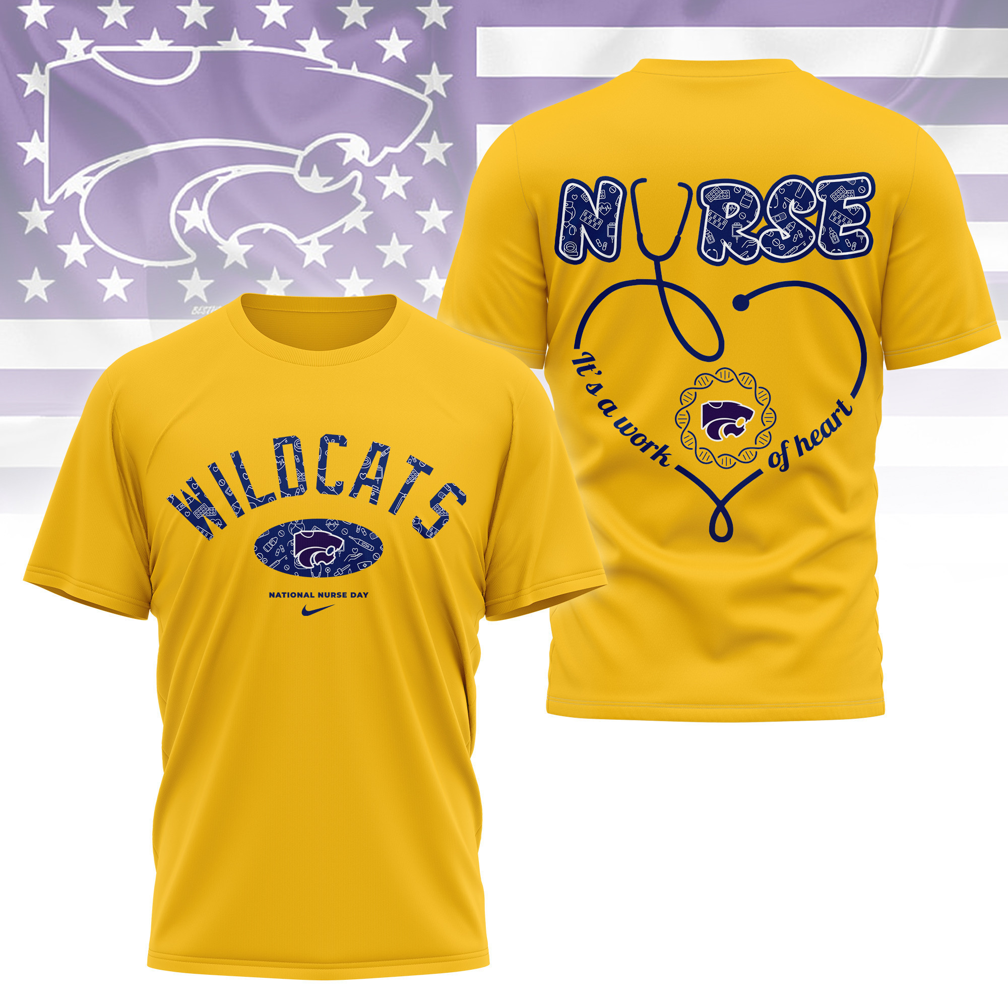 Kansas State Wildcats | Premium Nurse Appreciation Day 3D Shirt TTH2105135 - Image 4