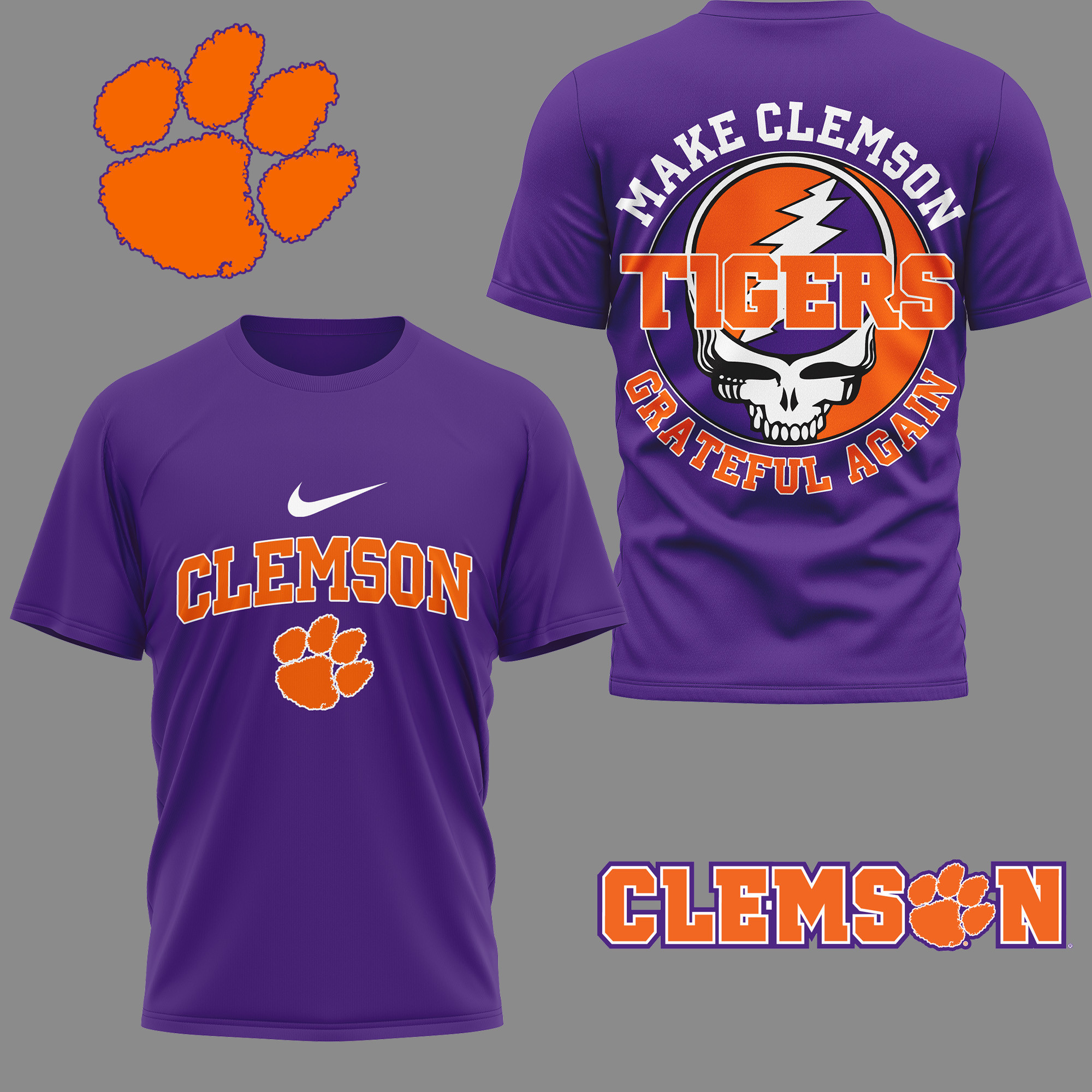 Clemson Tigers | Premium Grateful Game Day 3D Shirt TTH210591 - Image 3