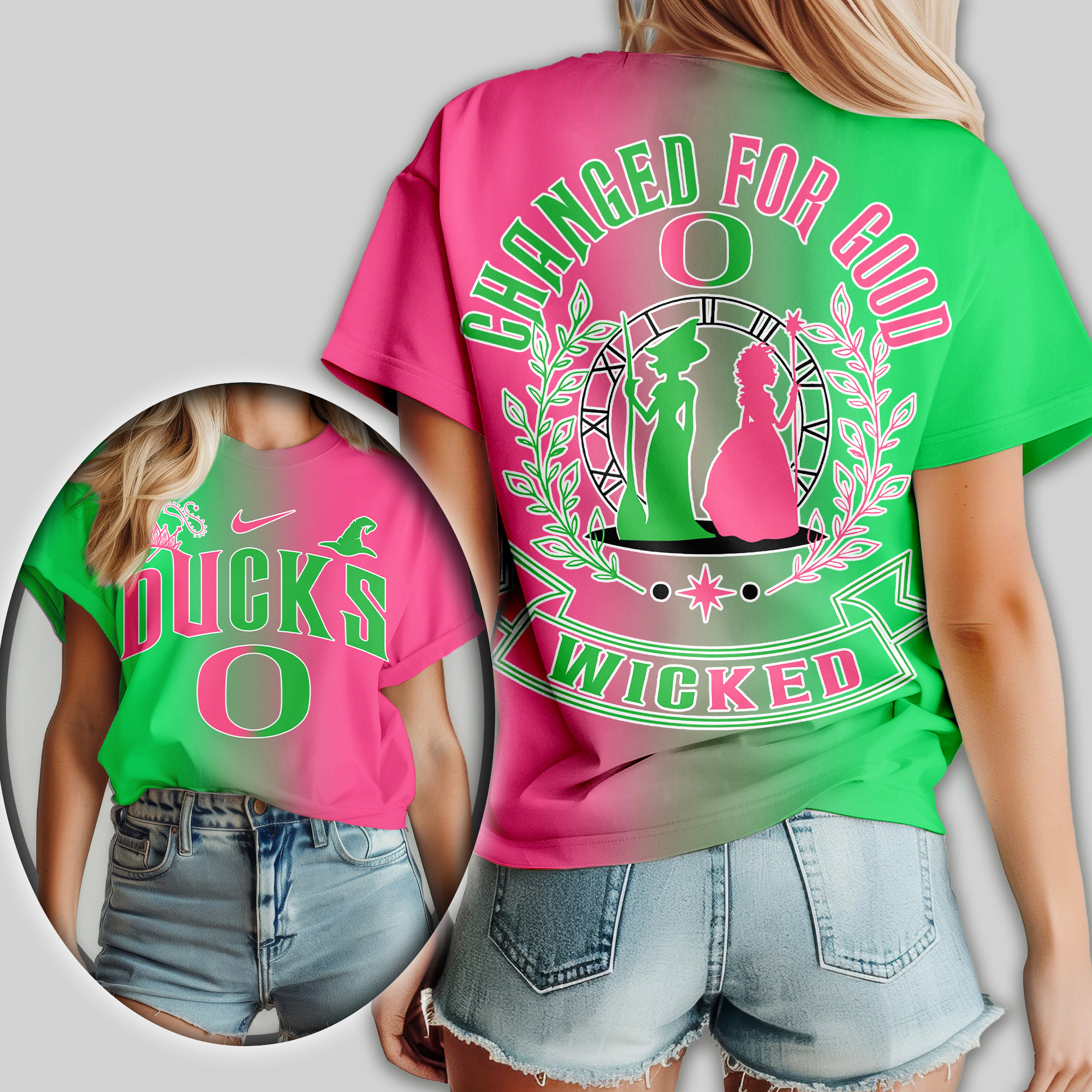 Oregon Ducks | Premium NCAA Wicked Changed For Good Women Shirt TTH2105108 - Image 2
