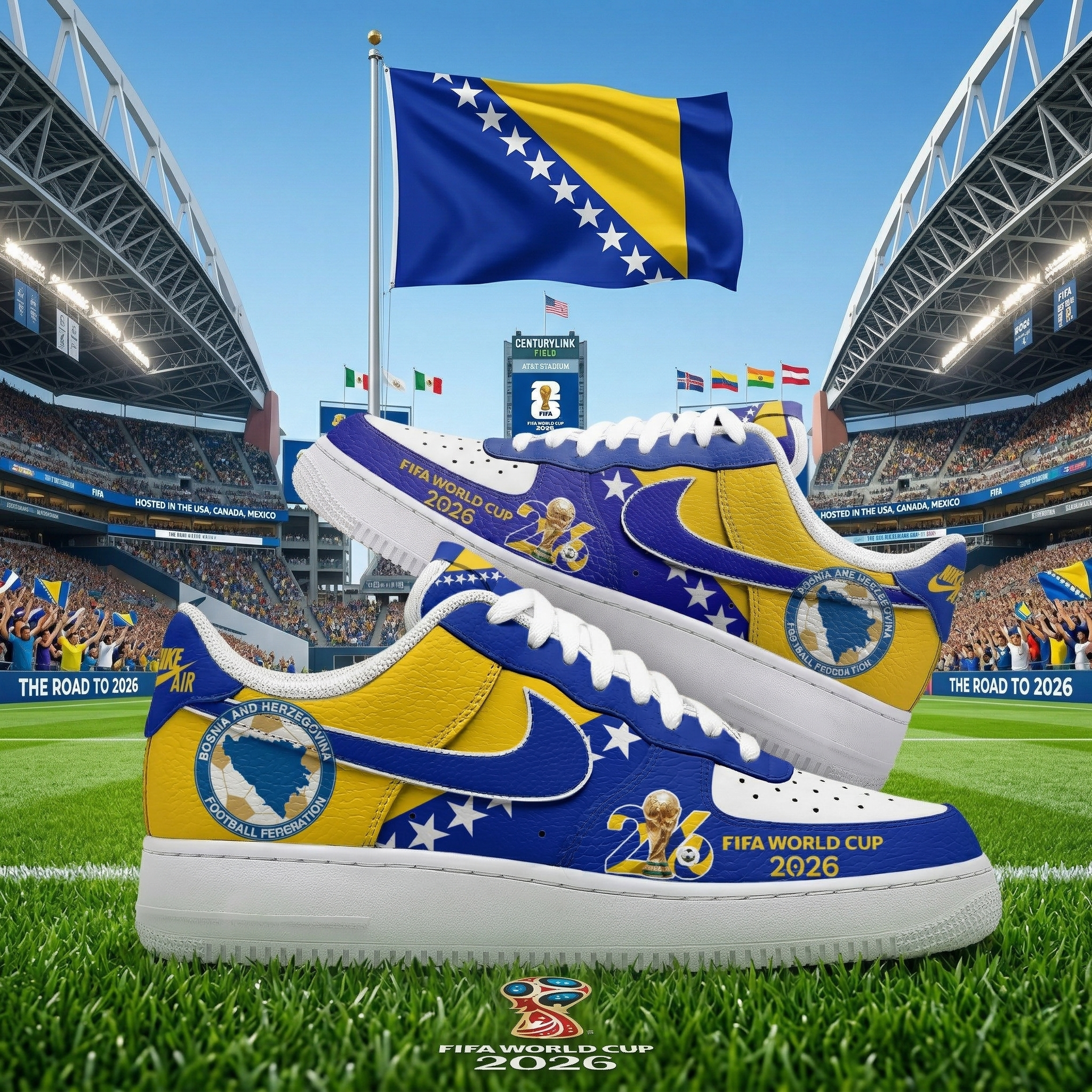 Bosnia & Herzegovina – Premium World Cup 2026 Limited Edition AF1 Shoes – Gift for Fans - Image 2
