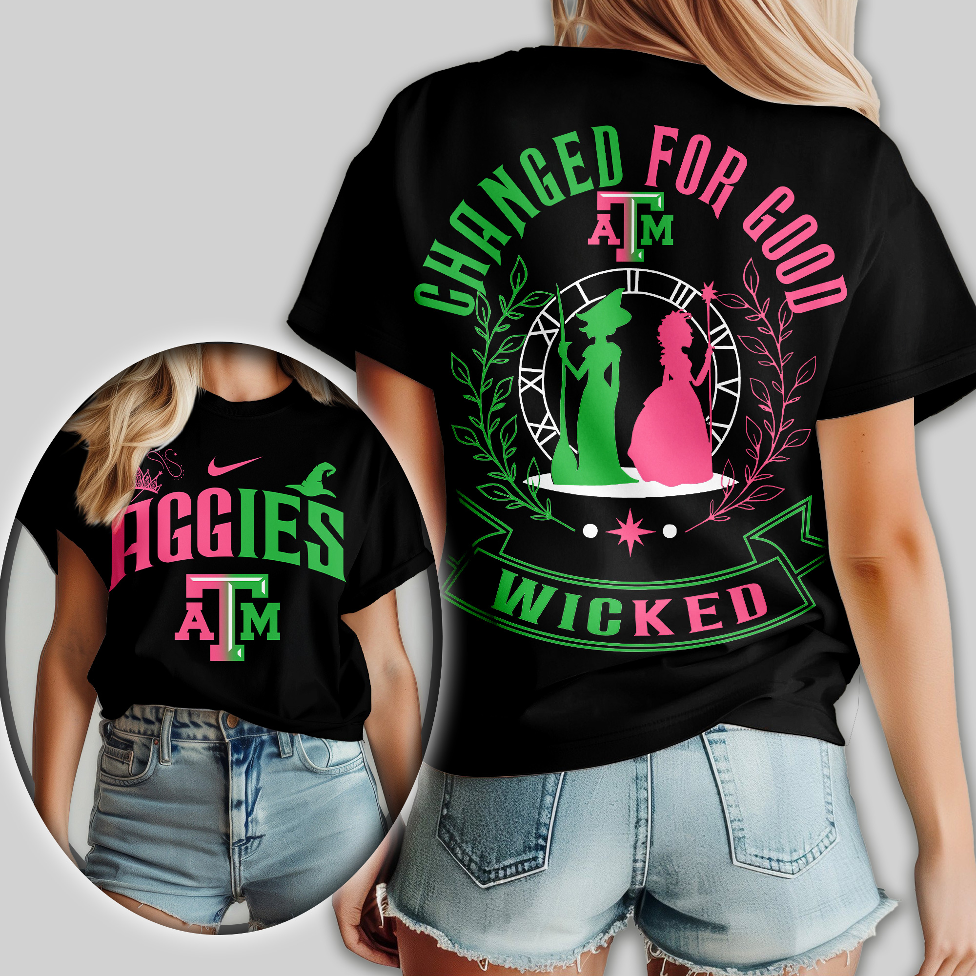 Texas A&M Aggies | Premium NCAA Wicked Changed For Good Women Shirt TTH2105108