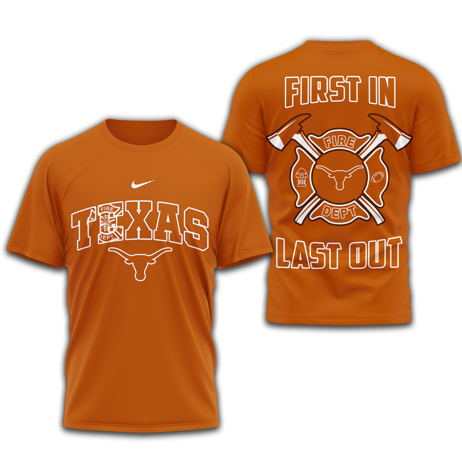 Texas Longhorns | Premium Fire Dept 3D Shirt TTH2105153 - Image 2