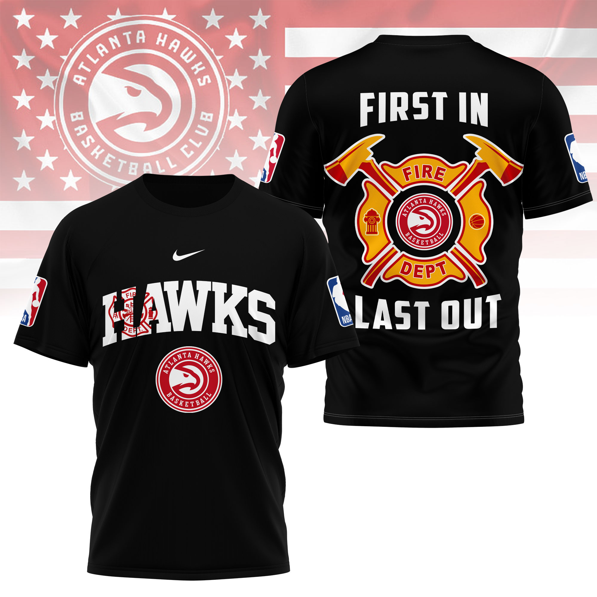 Atlanta Hawks | Premium NBA Fire Dept 3D Shirt TTH2105112