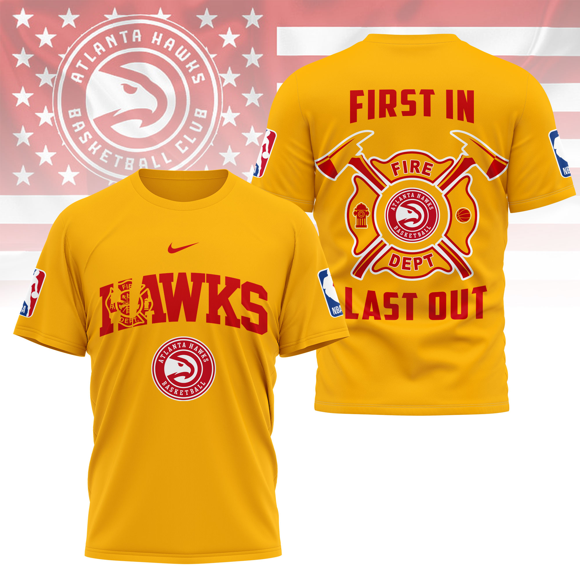 Atlanta Hawks | Premium NBA Fire Dept 3D Shirt TTH2105112 - Image 3