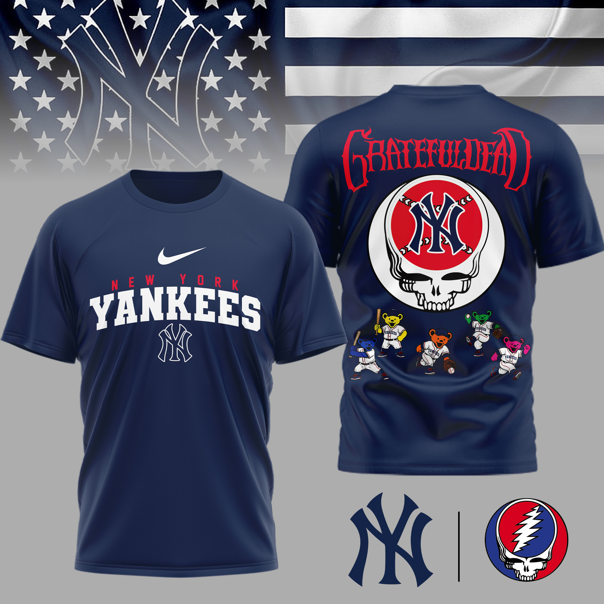 New York Yankees | Premium MLB Deadhead 3D Shirt TTH2105167 - Image 2