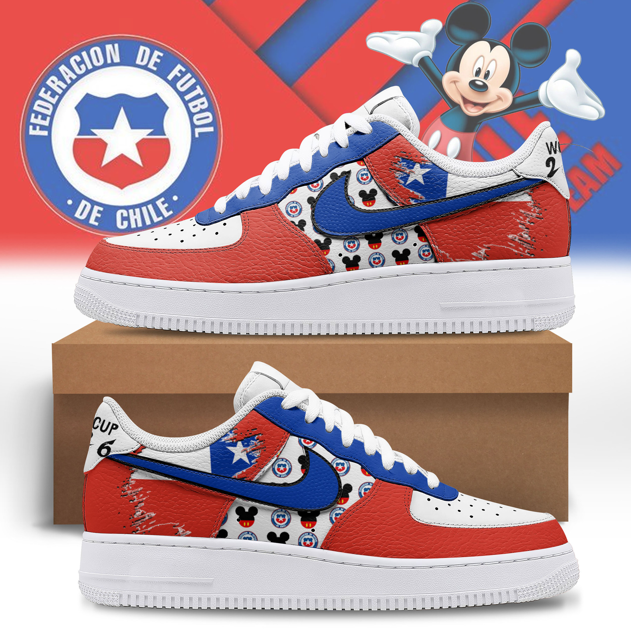 Chile – Premium World Cup Legacy AF1 Shoes – Limited Edition TTH190510 - Image 2