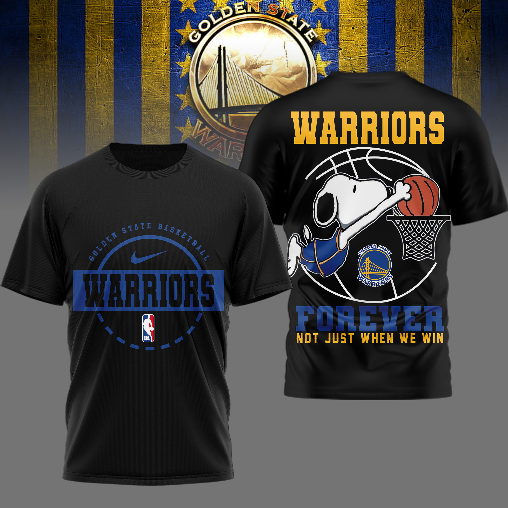 Golden State Warriors | Premium NBA Snoopy Forever Loyal 3D Shirt TTH2105113