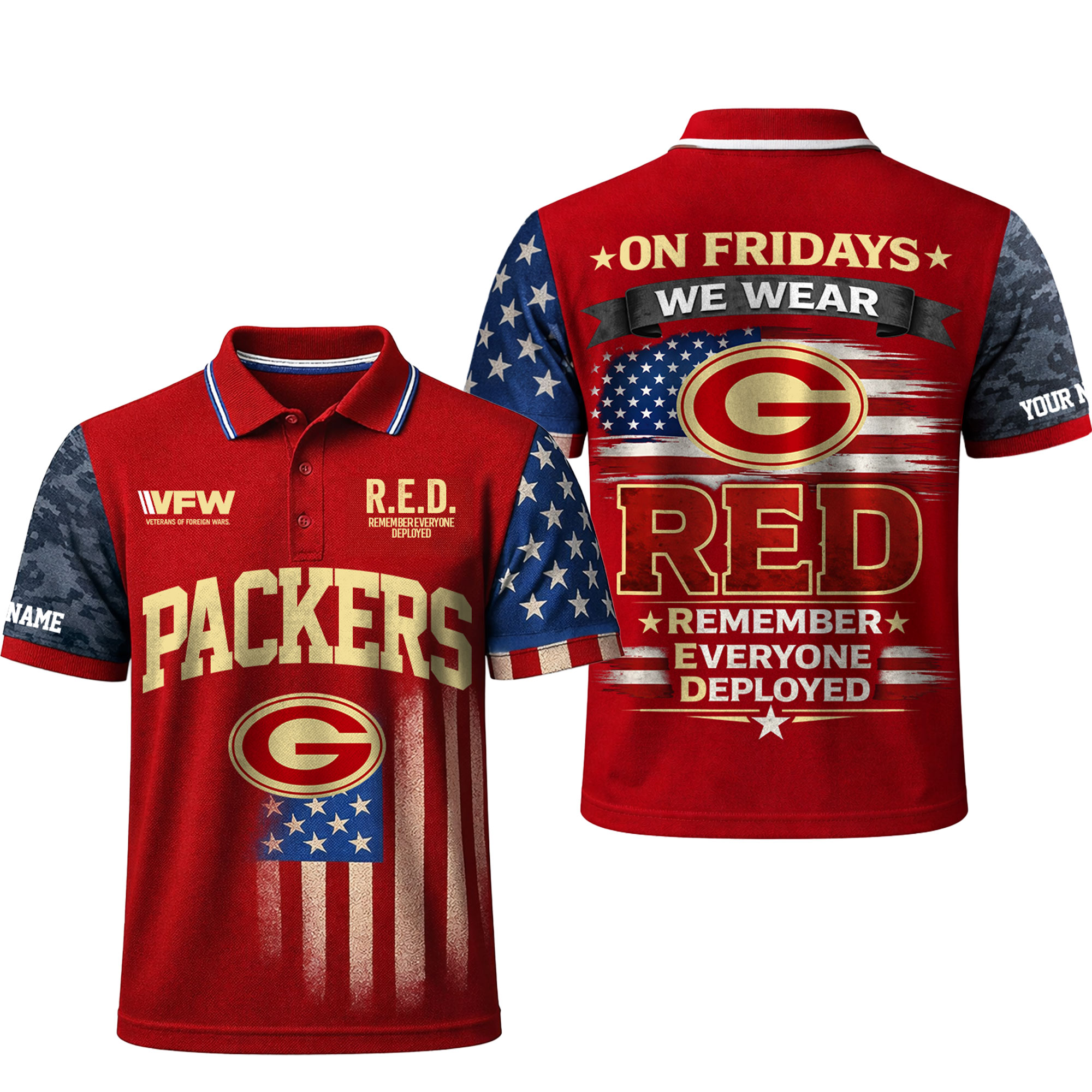 Green Bay Packers | Premium NFL Red Friday Polo Shirt TTH2105146
