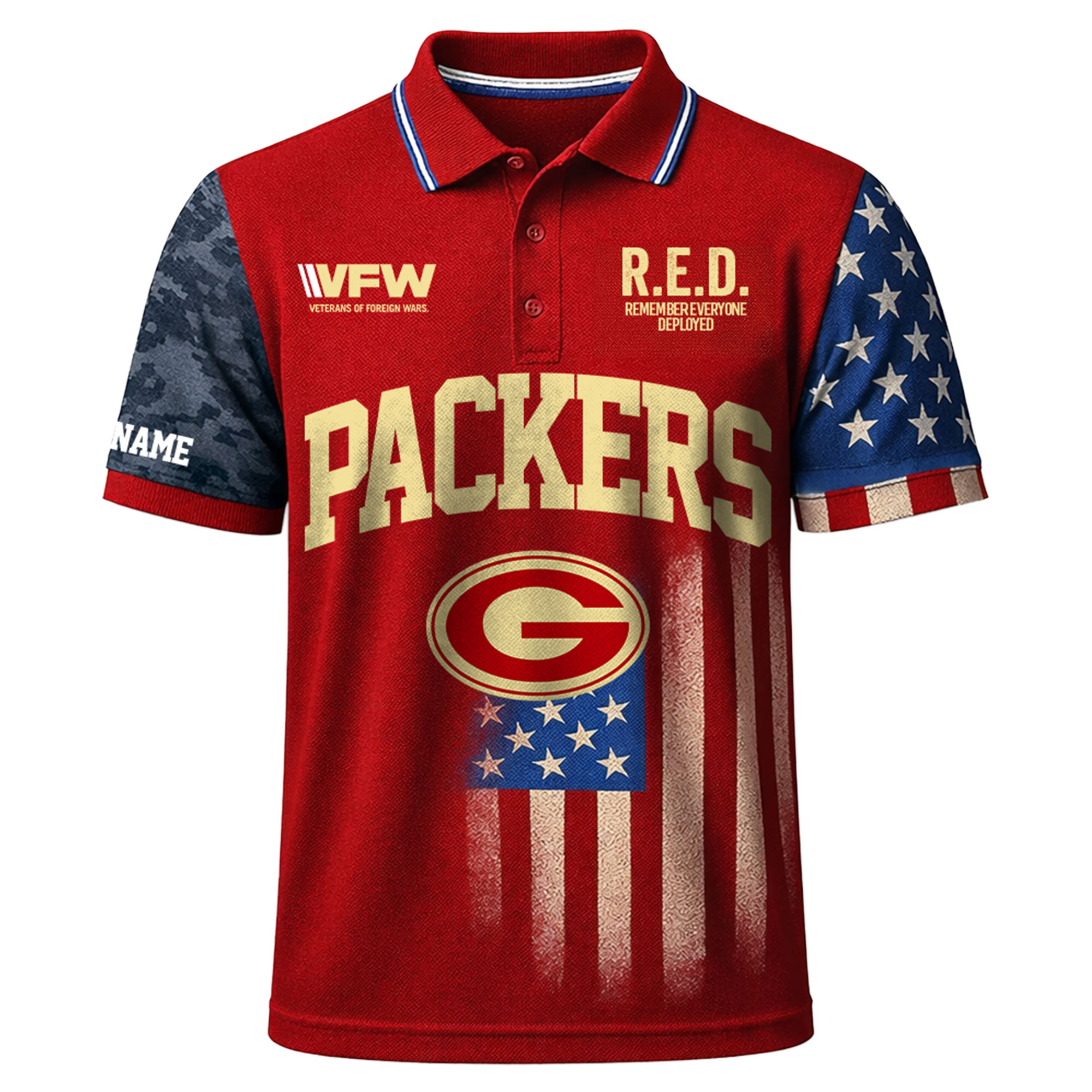 Green Bay Packers | Premium NFL Red Friday Polo Shirt TTH2105146 - Image 2