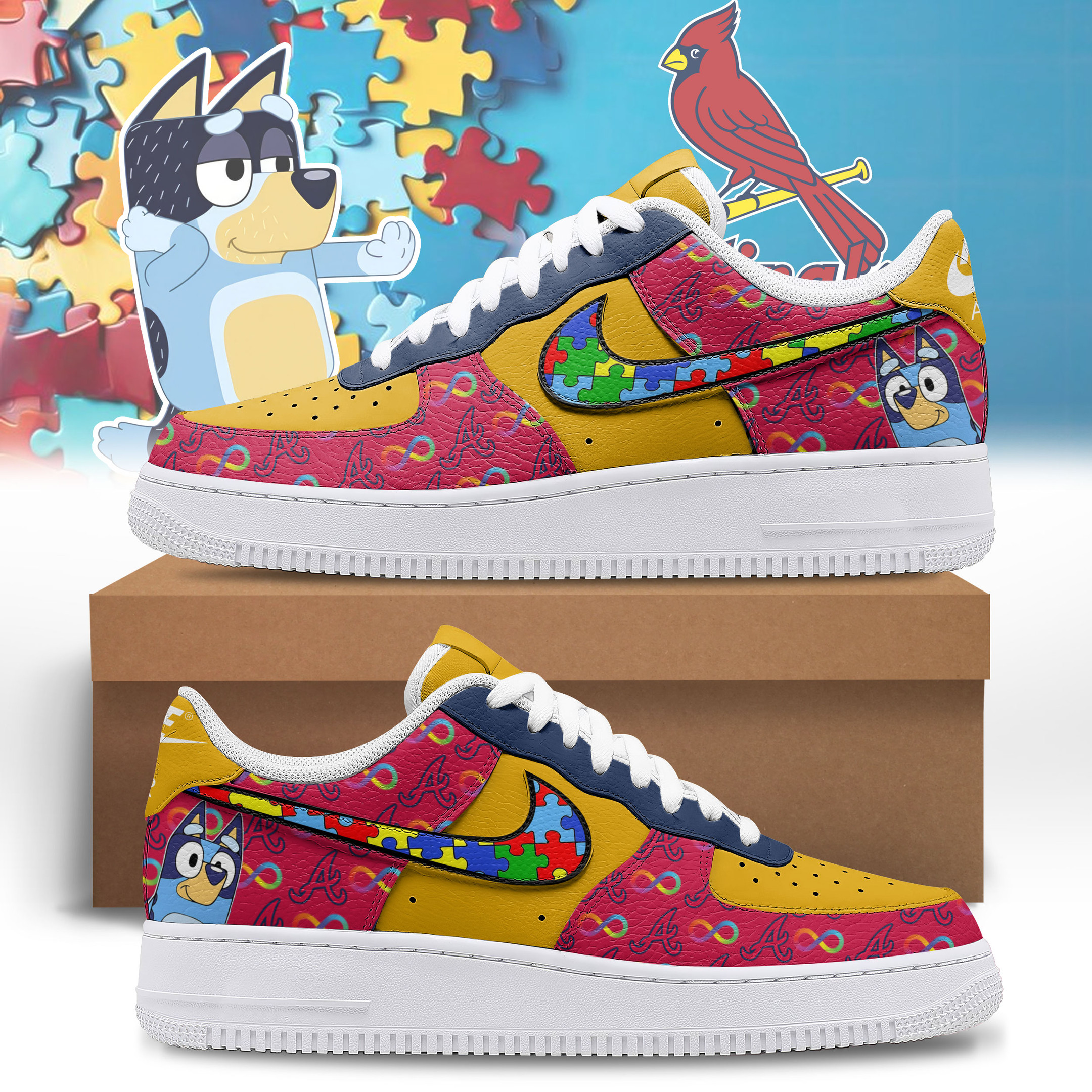 Atlanta Braves – Premium MLB Everyone Plays AF1 Shoes – Limited Edition TTH190513 - Image 2