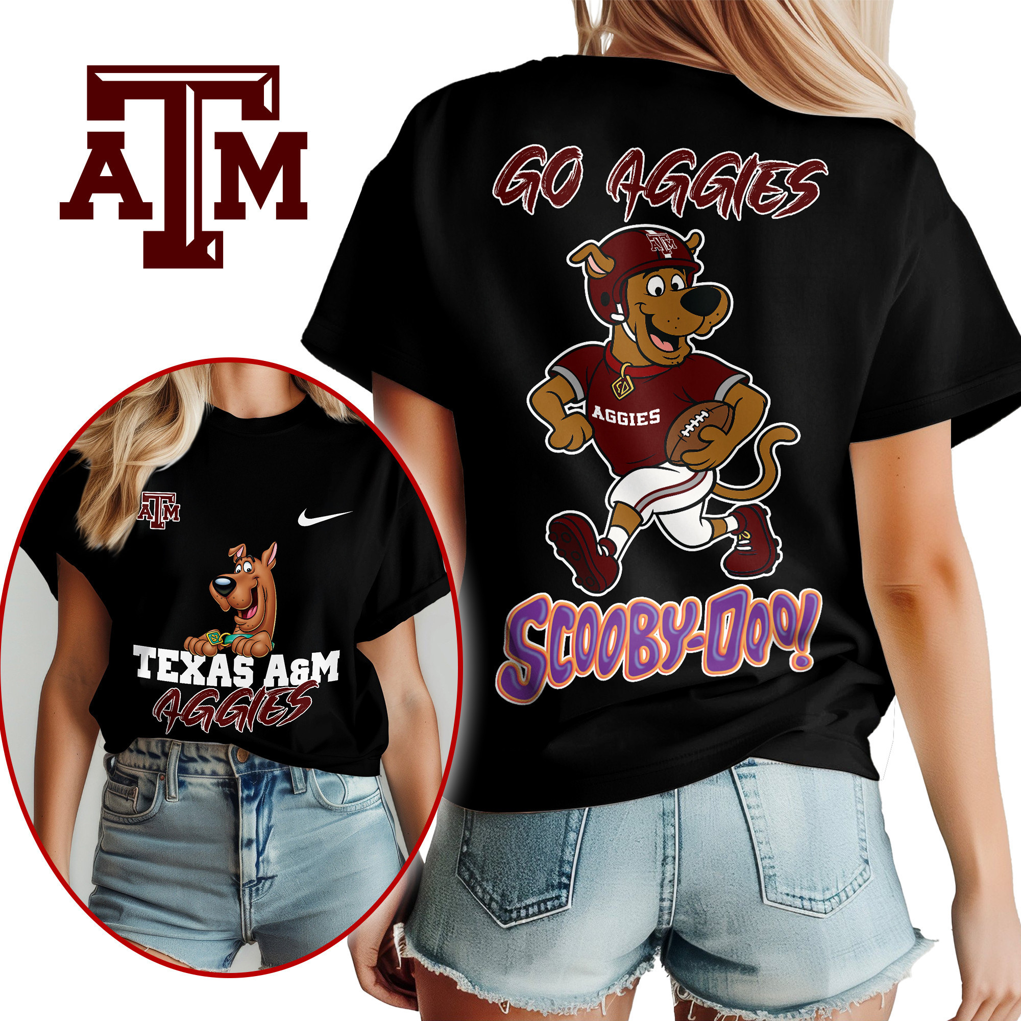 Texas A&M Aggies | Premium NCAA Scooby-Doo Fan Women’s Shirt TTH2105171