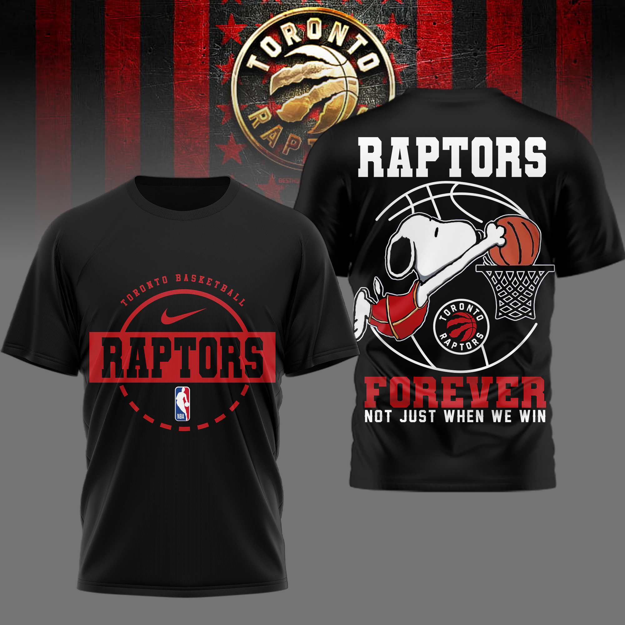 Toronto Raptors | Premium NBA Snoopy Forever Loyal 3D Shirt TTH2105113