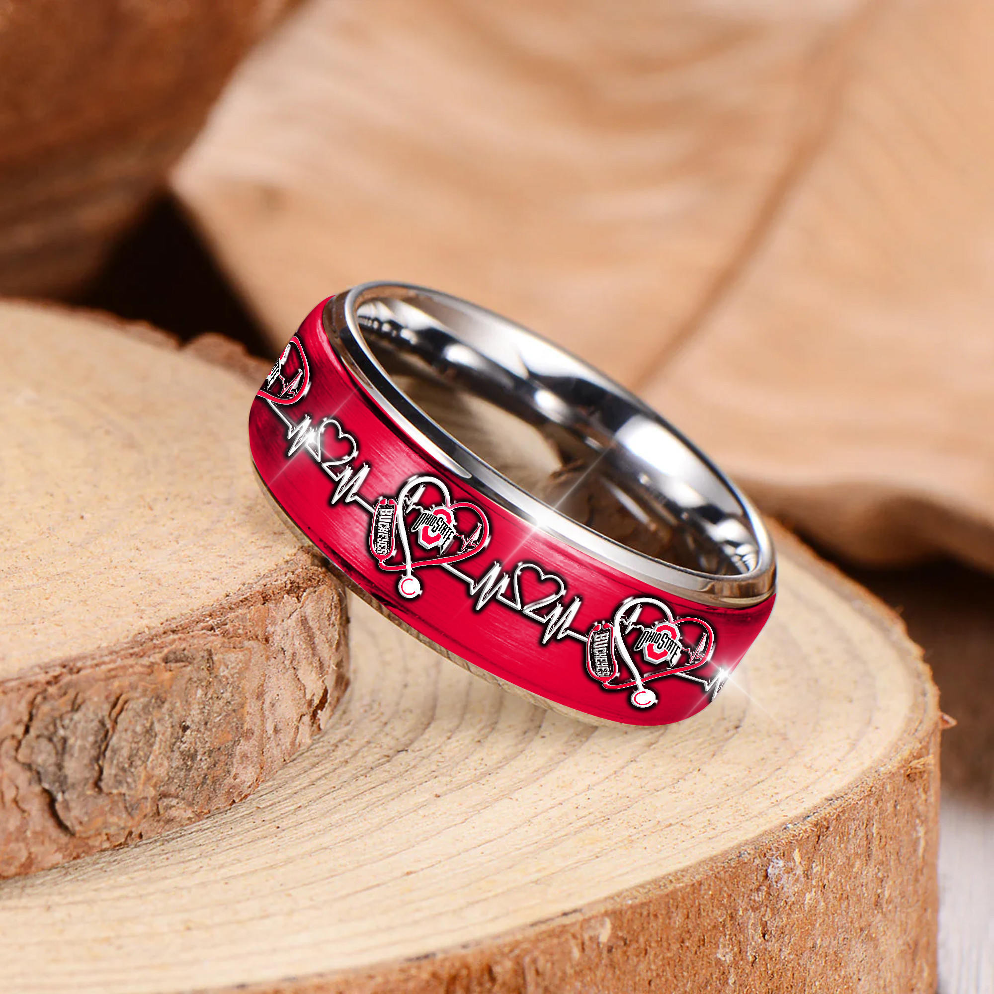 Ohio State Buckeyes | Premium Silver Tungsten Nurse Ring – Perfect Gift For Fan TTH2105114