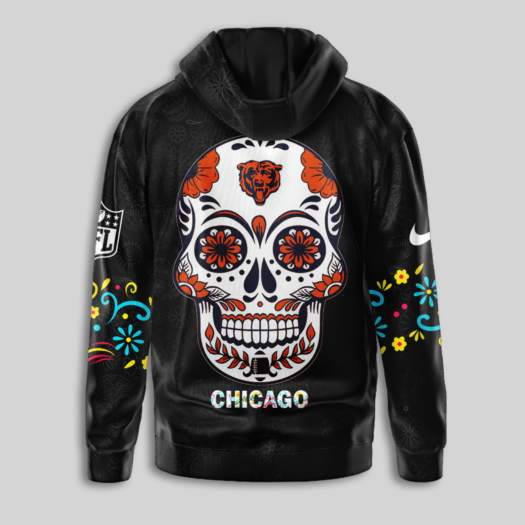 Chicago Bears | Premium NFL Dia de los Muertos Limited Editions Hoodie TTH210594 - Image 3