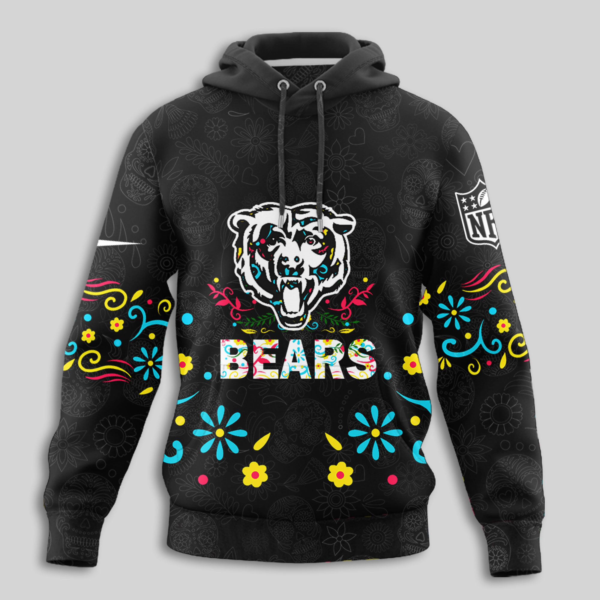 Chicago Bears | Premium NFL Dia de los Muertos Limited Editions Hoodie TTH210594 - Image 4