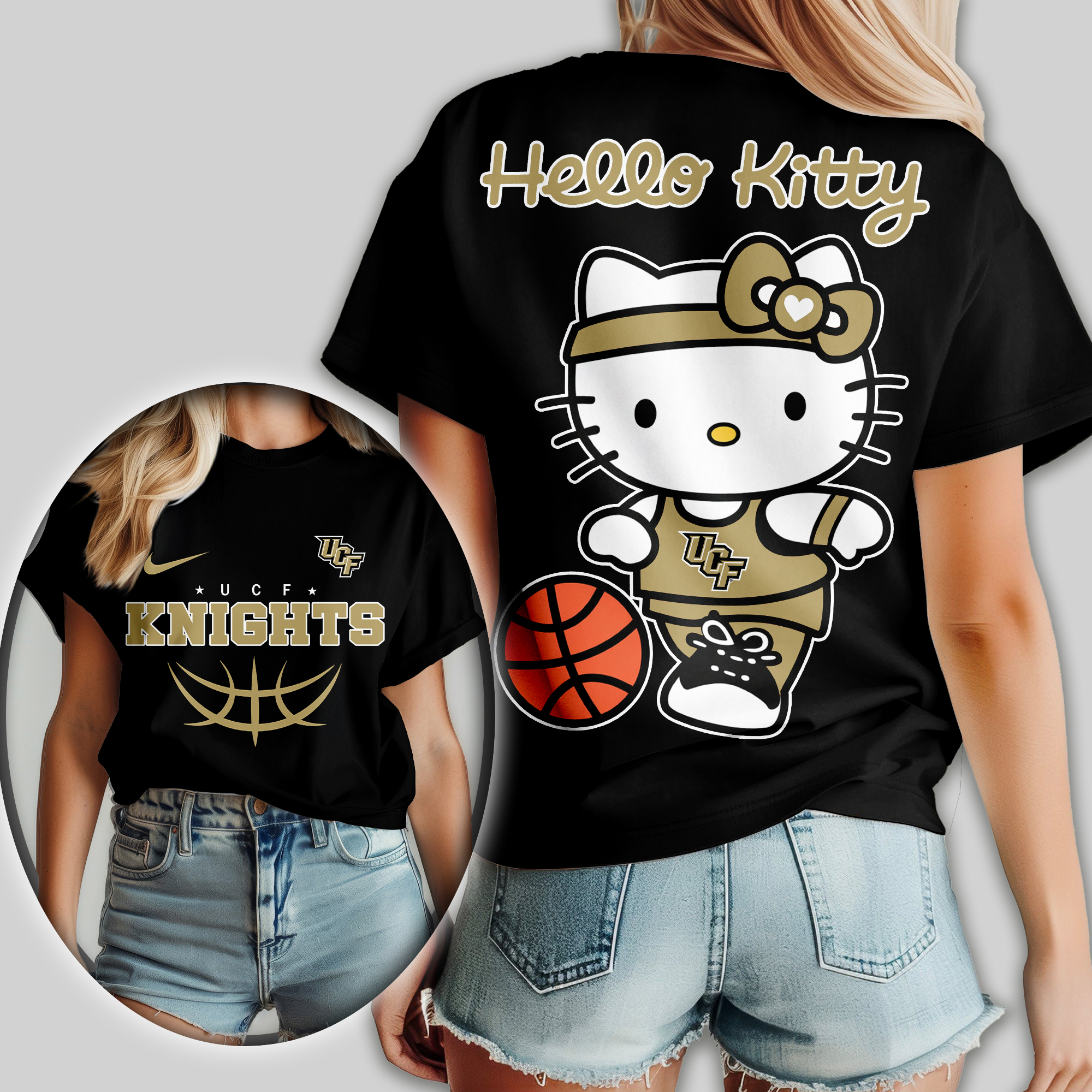 UCF Knights | Premium NCAA Hello Kitty Basketball Women Shirt TTH2105119