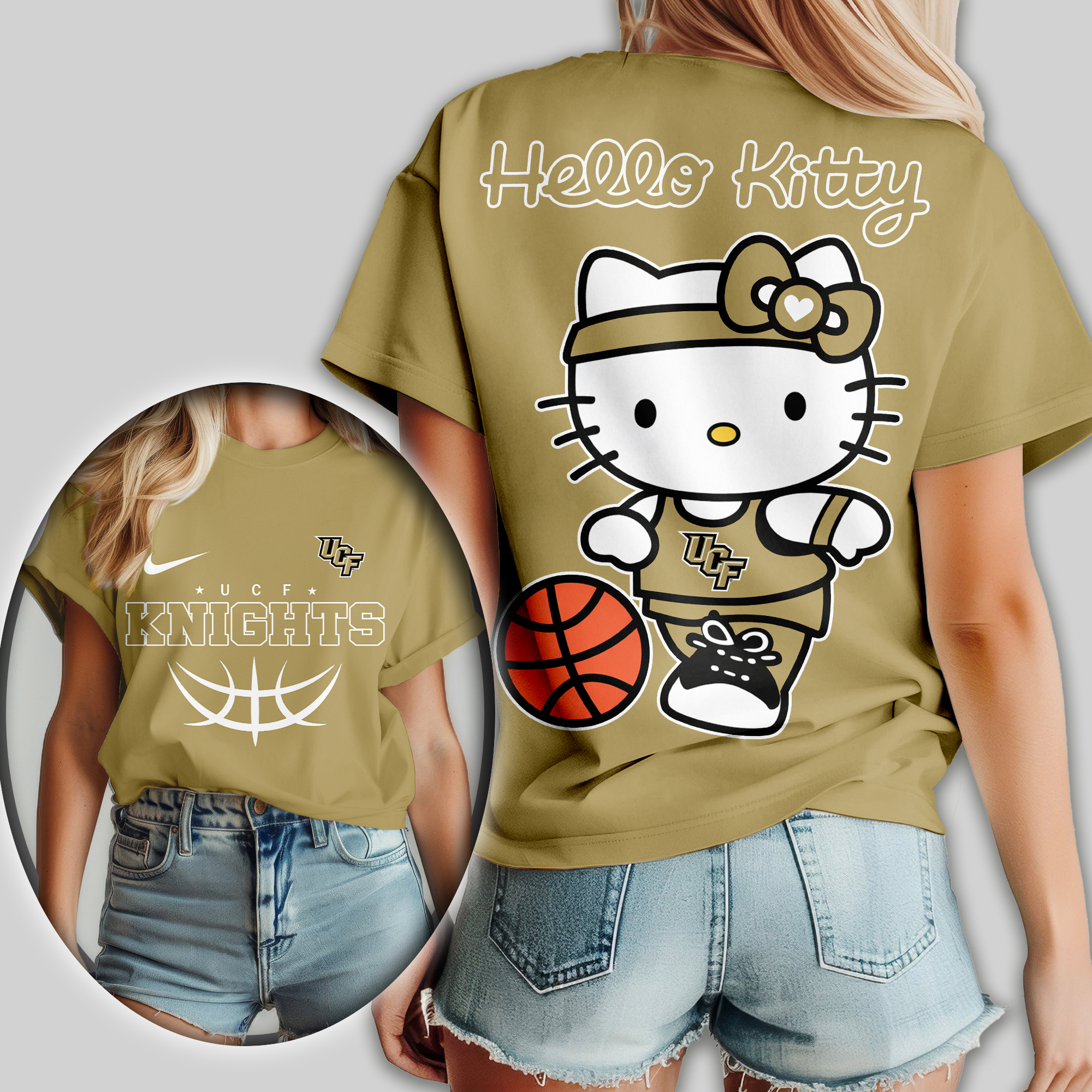 UCF Knights | Premium NCAA Hello Kitty Basketball Women Shirt TTH2105119 - Image 2