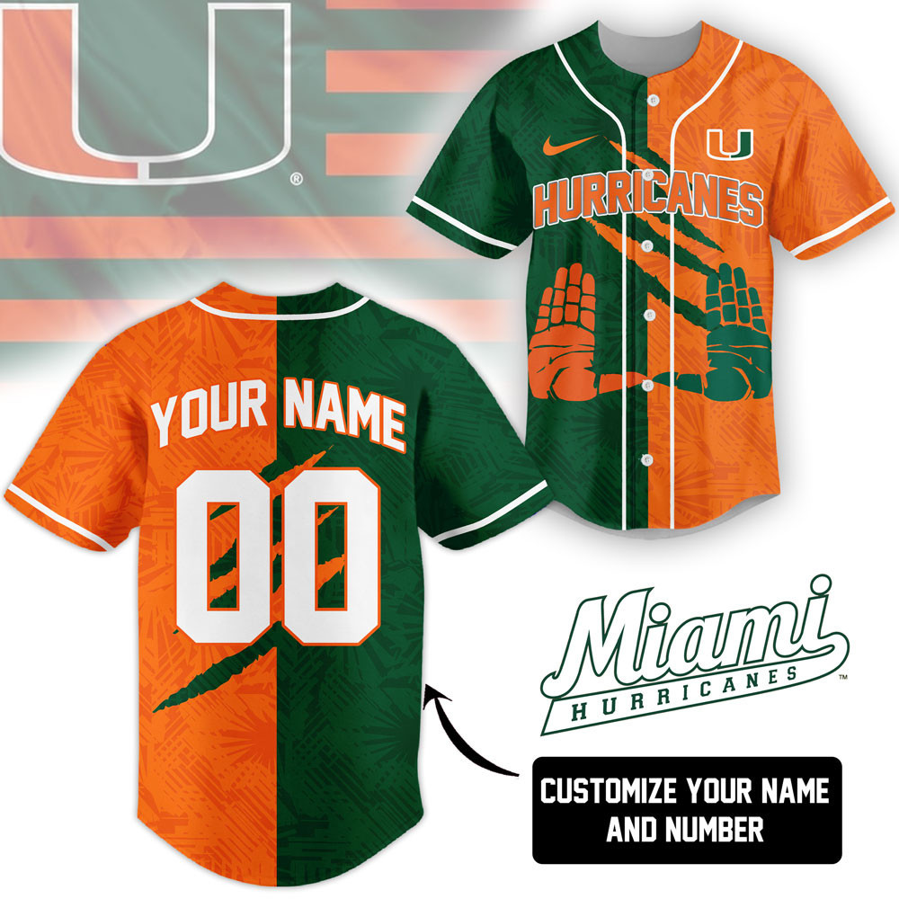 Miami Hurricanes | Premium NCAA Special Split Colors Fan Jersey TTH2105121 - Image 2