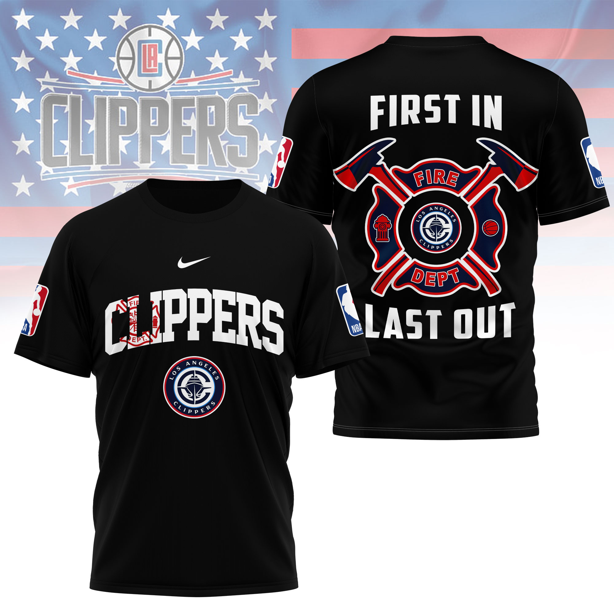 Los Angeles Clippers | Premium NBA Fire Dept 3D Shirt TTH2105112