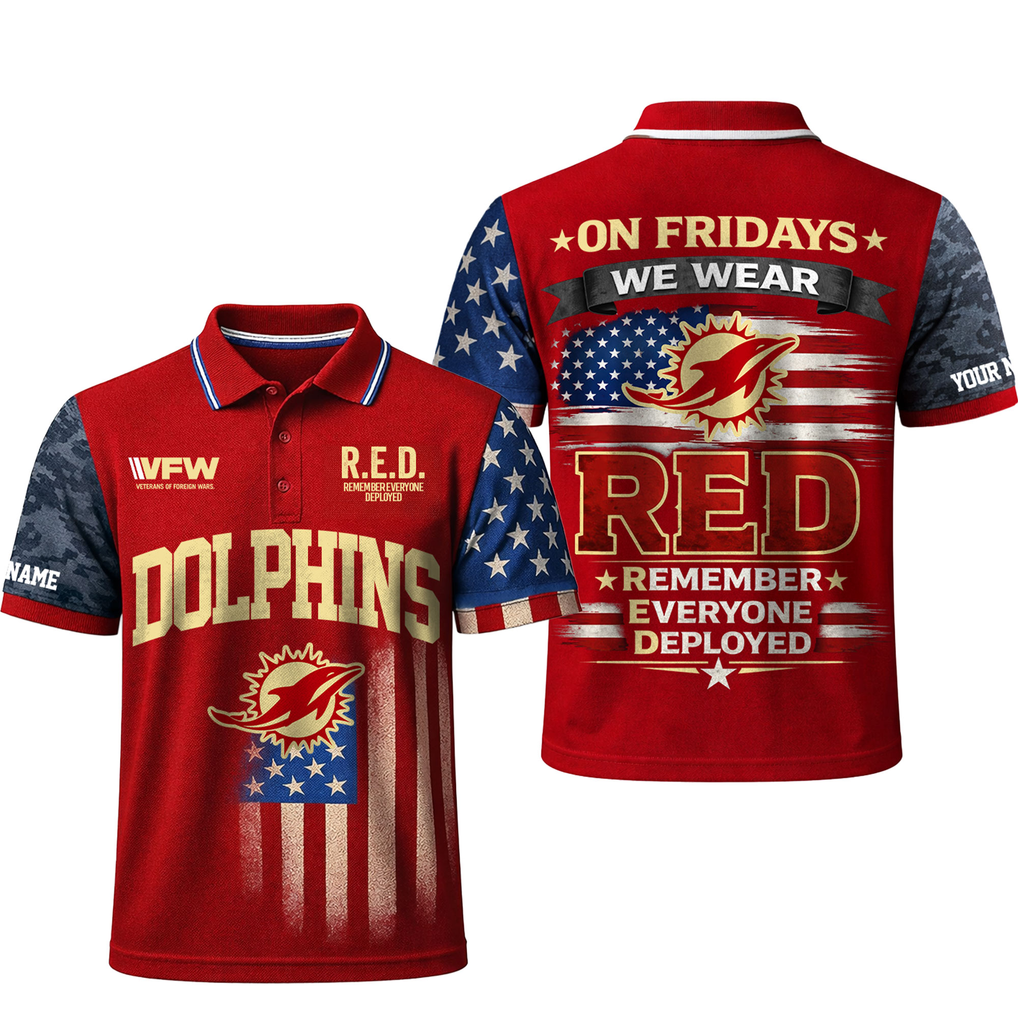 Miami Dolphins | Premium NFL Red Friday Polo Shirt TTH2105146