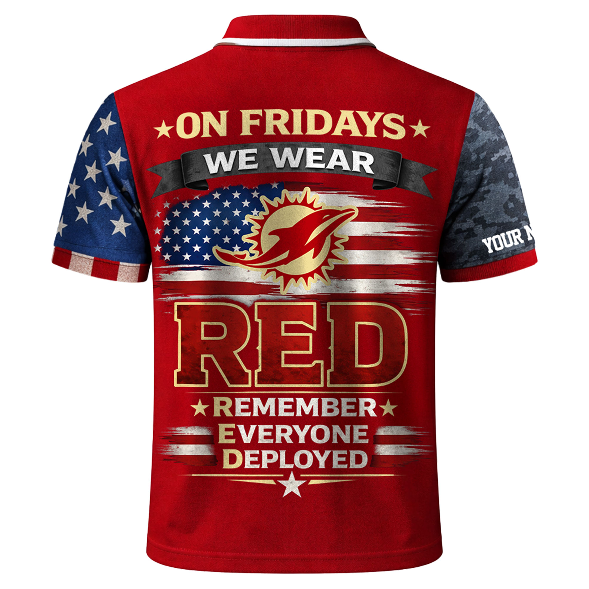 Miami Dolphins | Premium NFL Red Friday Polo Shirt TTH2105146 - Image 3