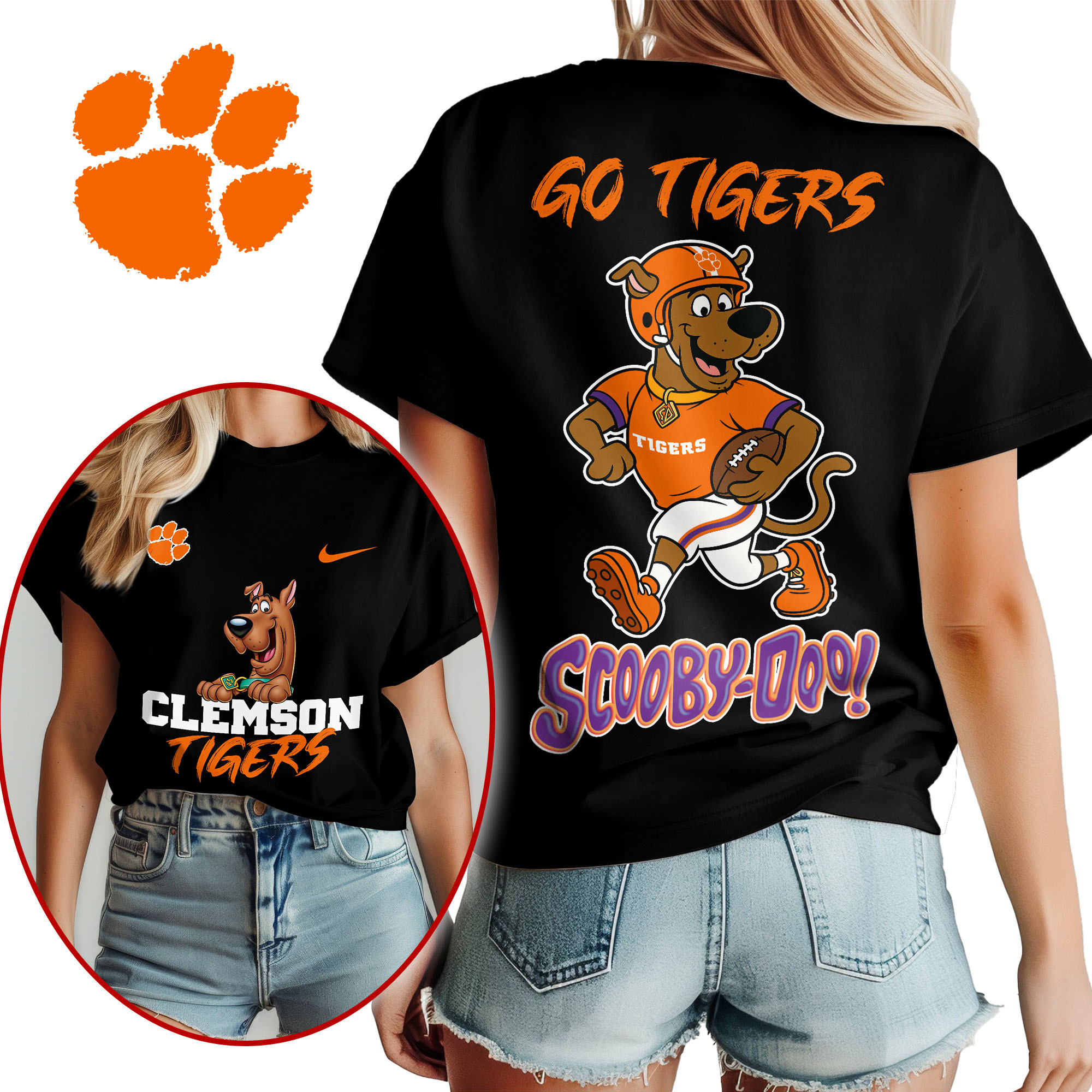 Clemson Tigers | Premium NCAA Scooby-Doo Fan Women’s Shirt TTH210595