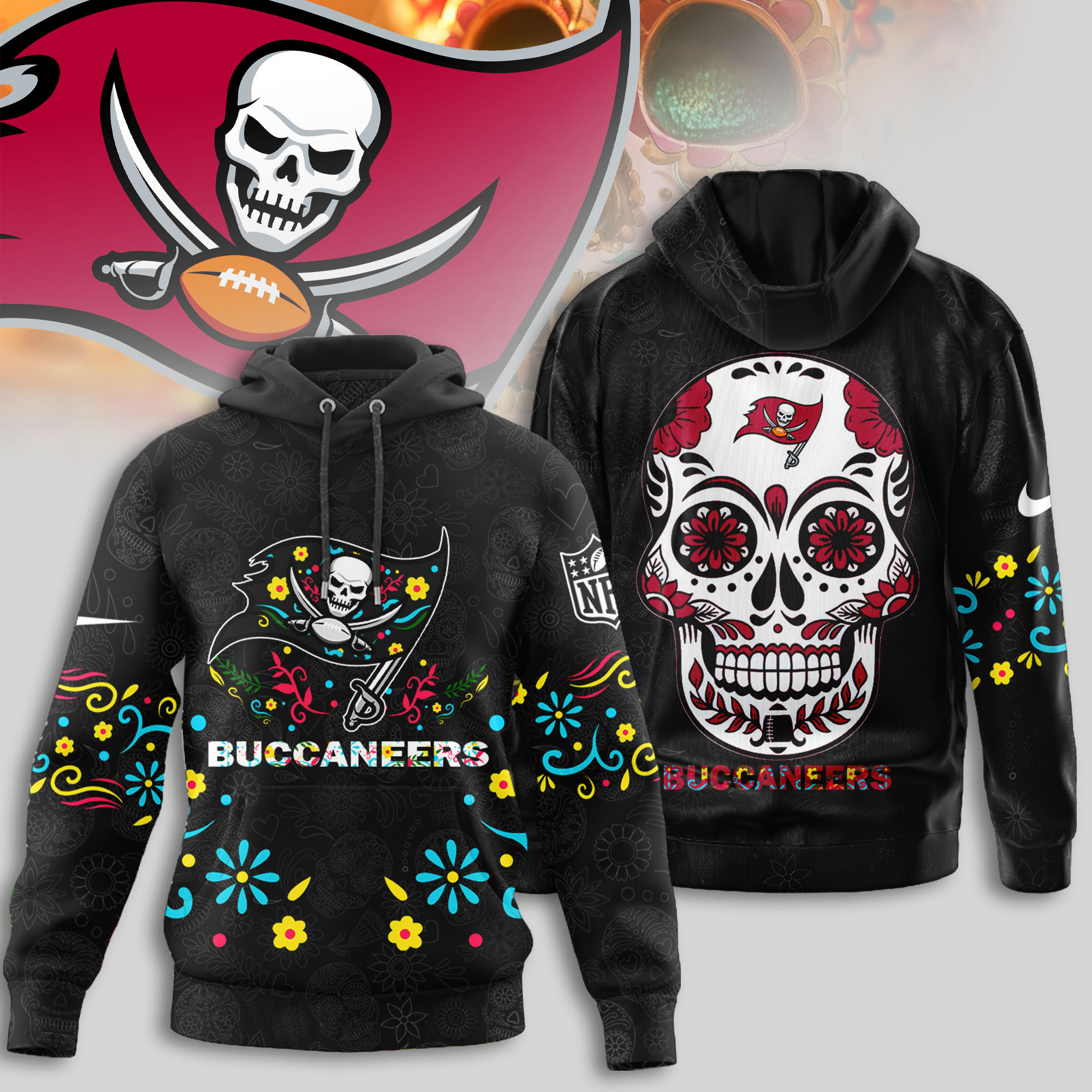 Tampa Bay Buccaneers | Premium NFL Dia de los Muertos Limited Editions Hoodie TTH210594