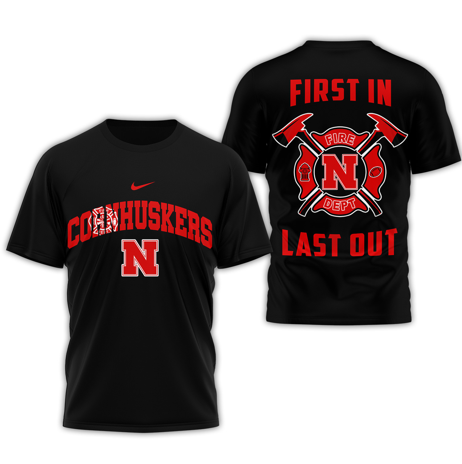 Nebraska Cornhuskers | Premium Fire Dept 3D Shirt TTH2105153