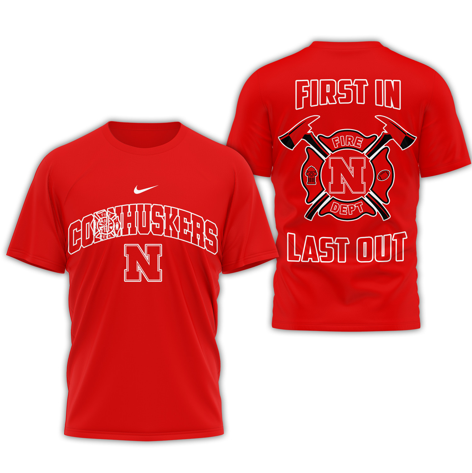 Nebraska Cornhuskers | Premium Fire Dept 3D Shirt TTH2105153 - Image 2