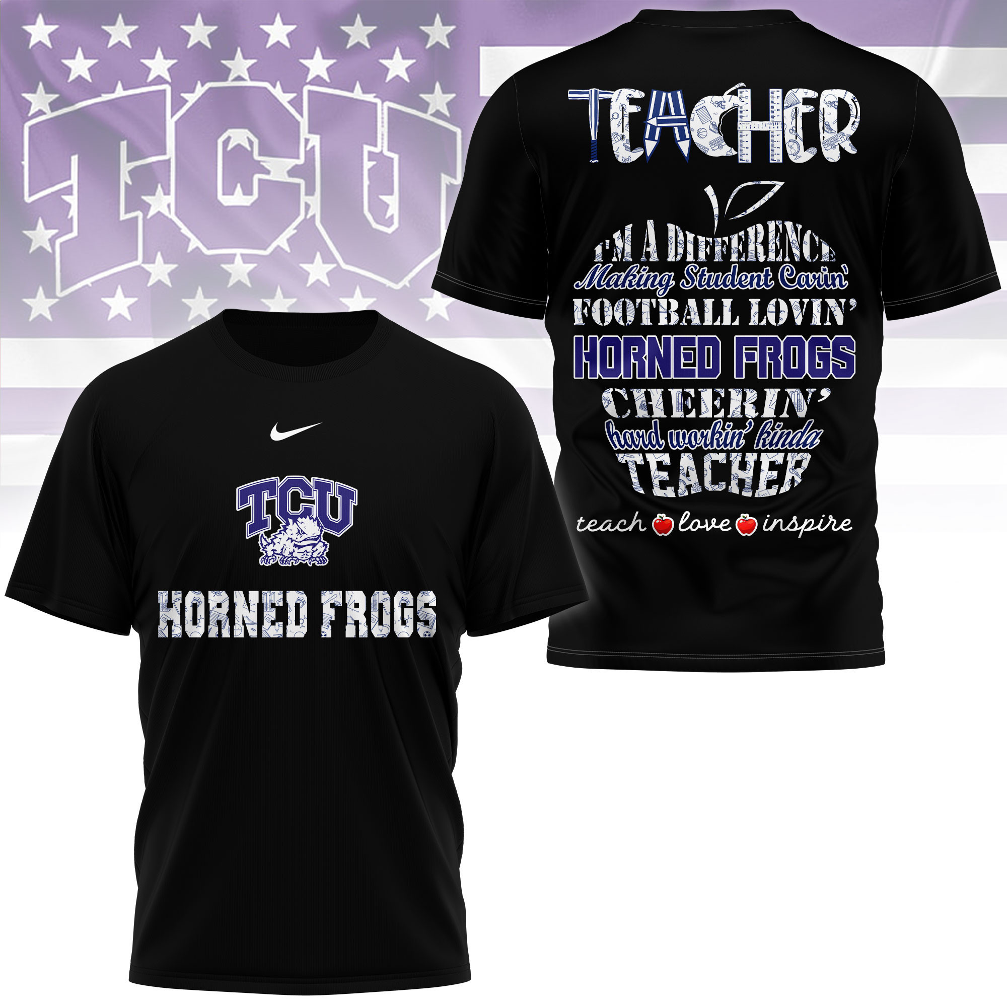 TCU Horned Frogs | Premium Teacher Pride 3D Shirt TTH210586