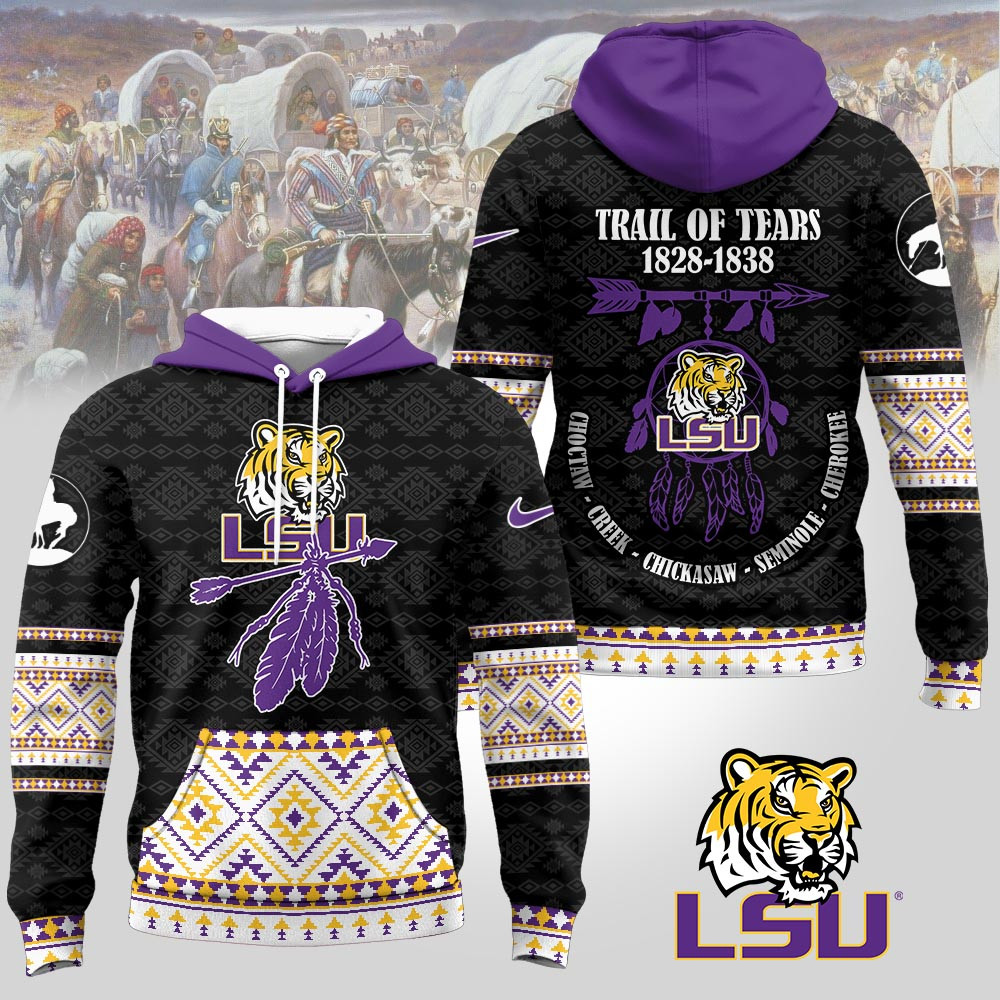 LSU Tigers | Premium NCAA Trail of Tears Awareness 3D Hoodie TTH2105125 - Image 2