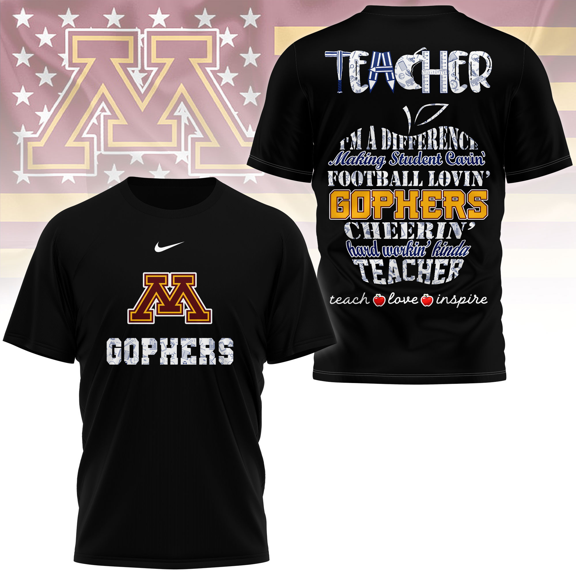 Minnesota Golden Gophers | Premium Teacher Pride 3D Shirt TTH210586