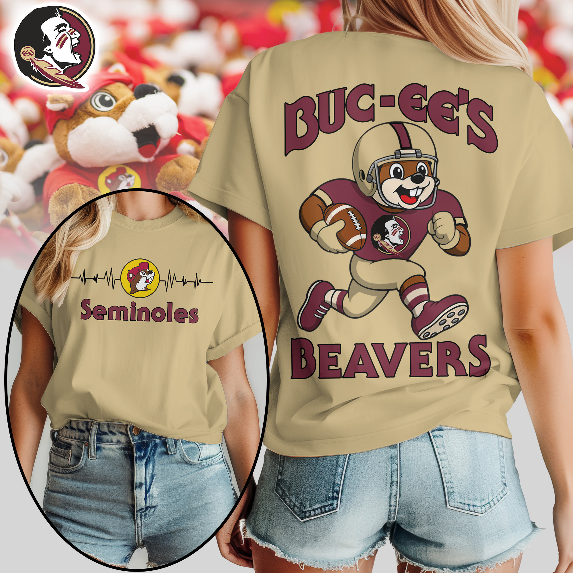 Florida State Seminoles | Premium NCAA Buc-ee’s Beavers Women’s Shirt TTH2105134 - Image 3
