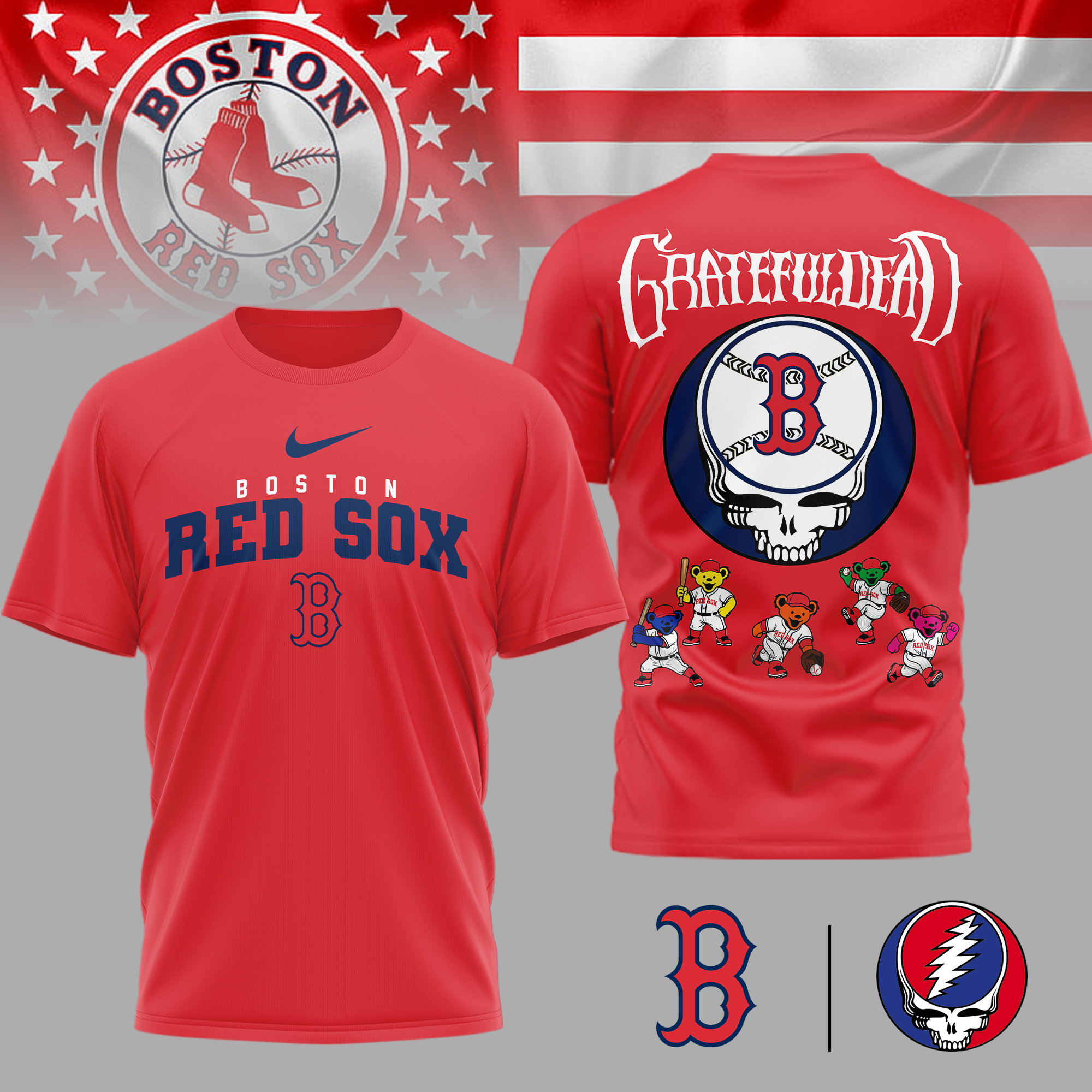 Boston Red Sox | Premium MLB Deadhead 3D Shirt TTH2105167 - Image 2