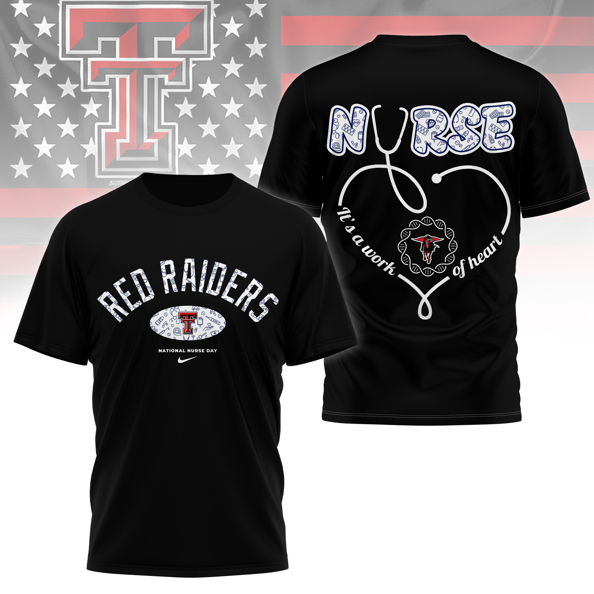 Texas Tech Red Raiders | Premium Nurse Appreciation Day 3D Shirt TTH2105135