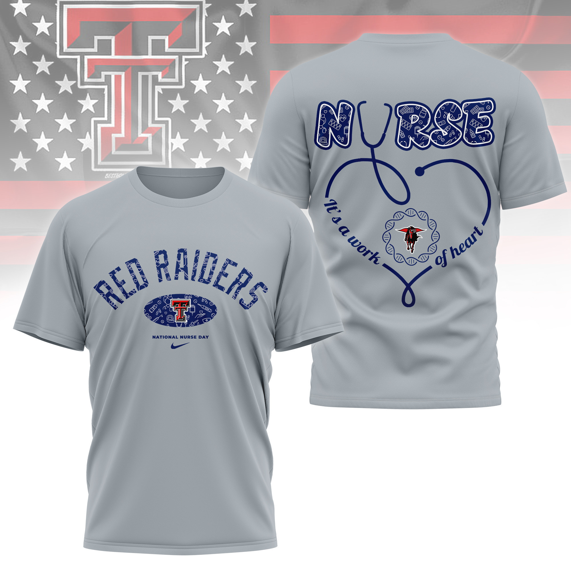 Texas Tech Red Raiders | Premium Nurse Appreciation Day 3D Shirt TTH2105135 - Image 2