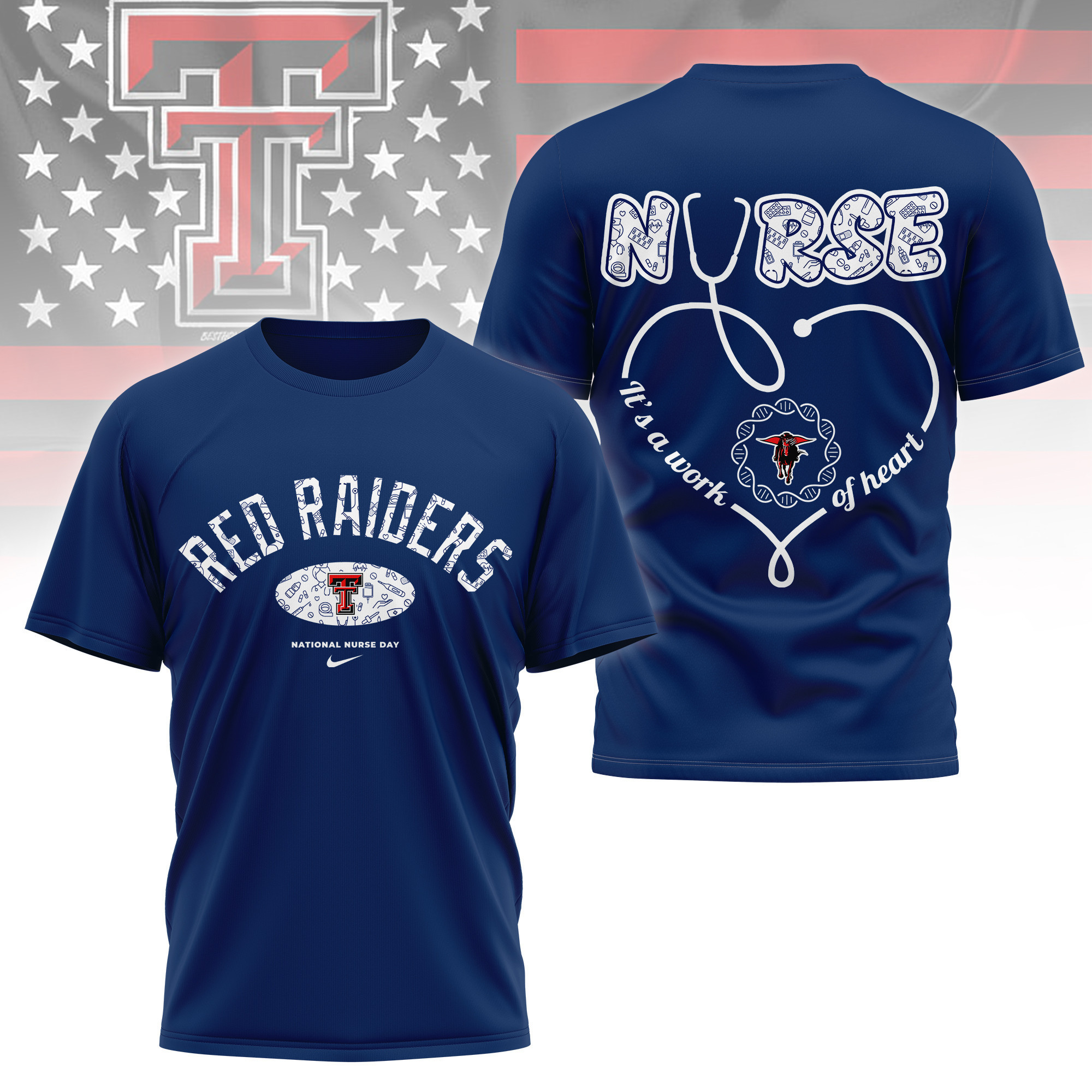 Texas Tech Red Raiders | Premium Nurse Appreciation Day 3D Shirt TTH2105135 - Image 4
