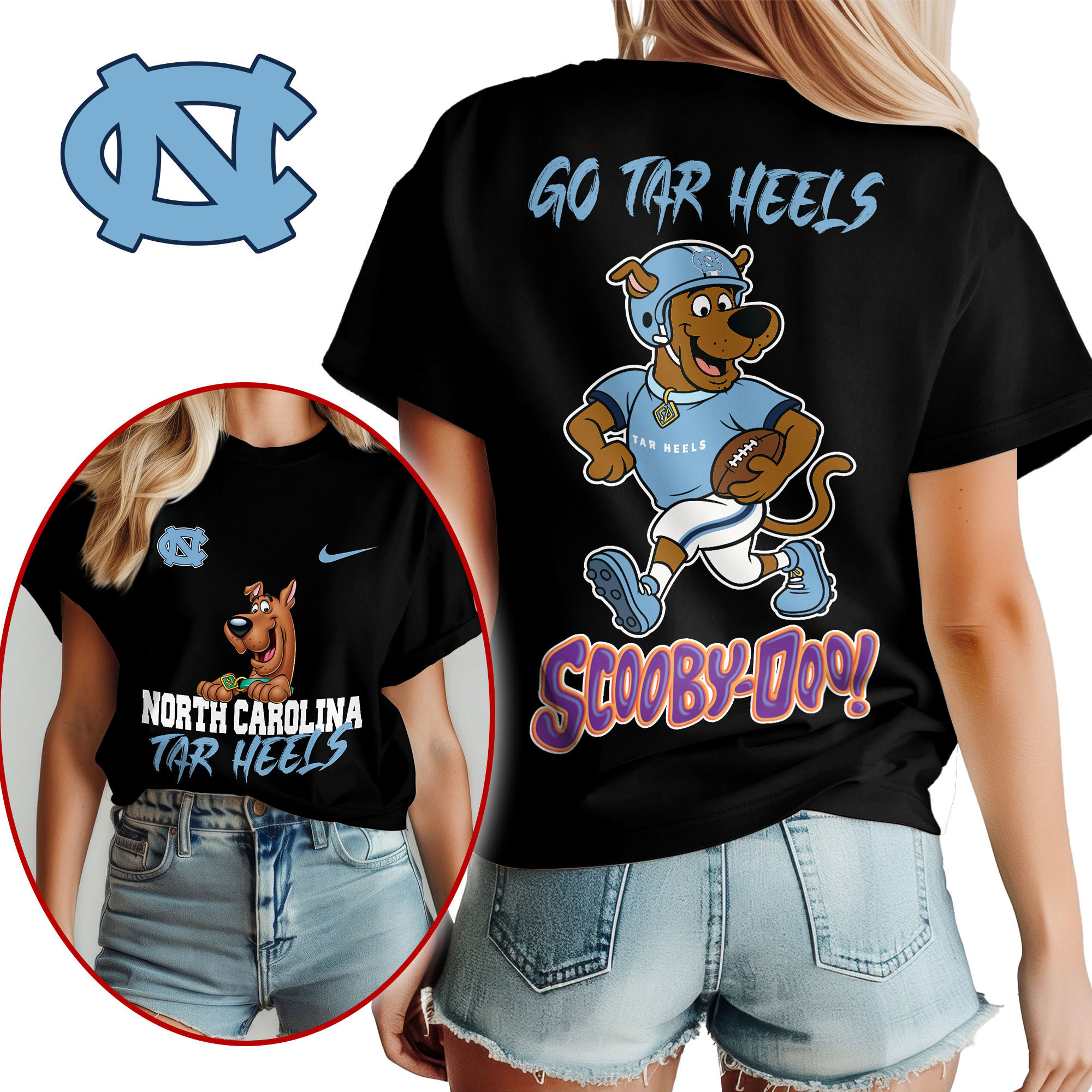 North Carolina Tar Heels | Premium NCAA Scooby-Doo Fan Women’s Shirt TTH210595