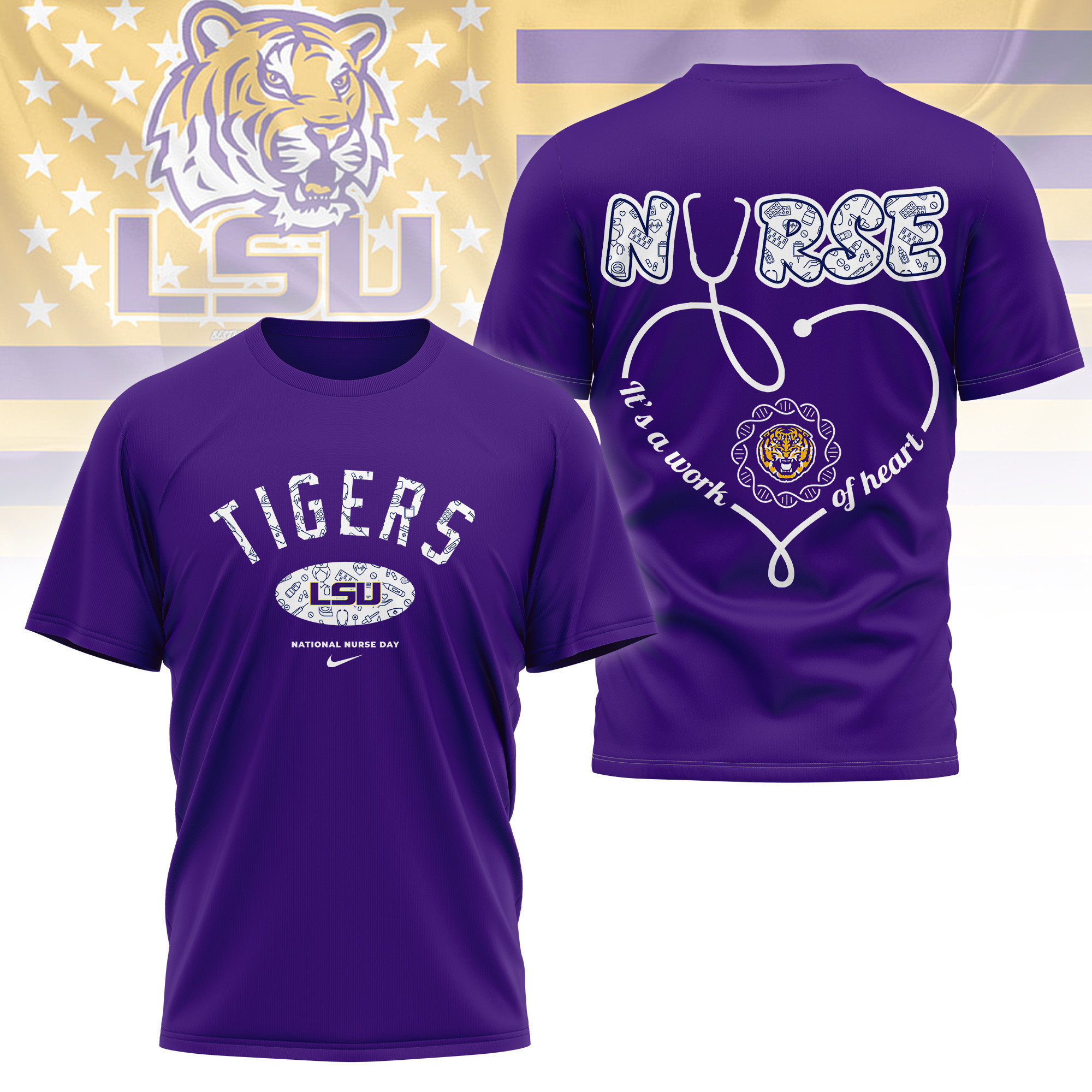 Lsu Tigers | Premium Nurse Appreciation Day 3D Shirt TTH2105135 - Image 3