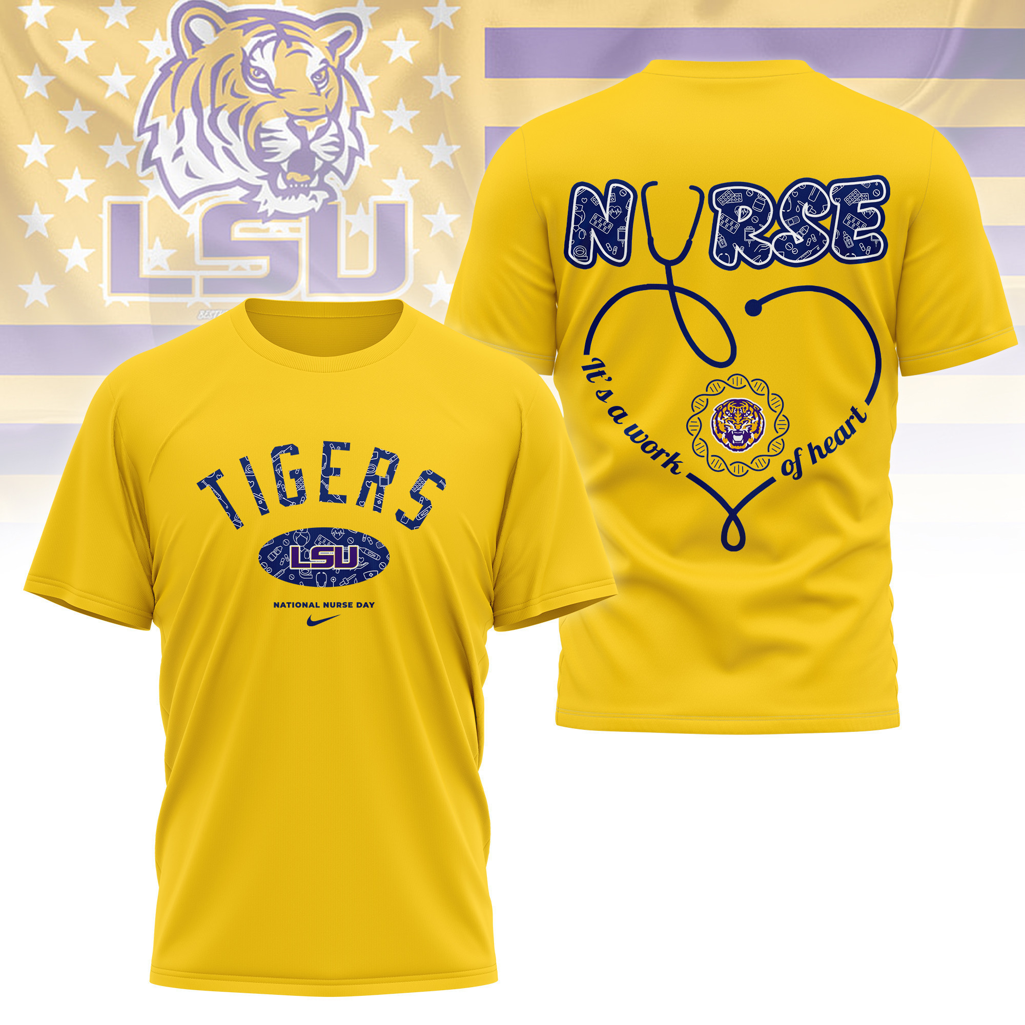 Lsu Tigers | Premium Nurse Appreciation Day 3D Shirt TTH2105135 - Image 4