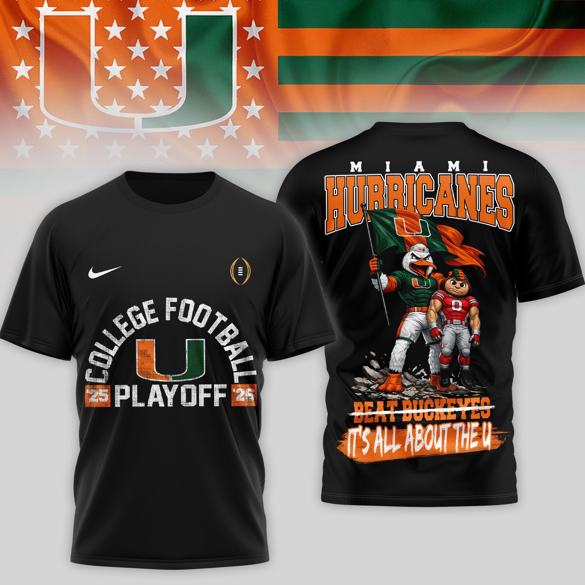 Miami Hurricanes | Premium NCAA College Football Playoffs 3D T-shirt TTH2105188