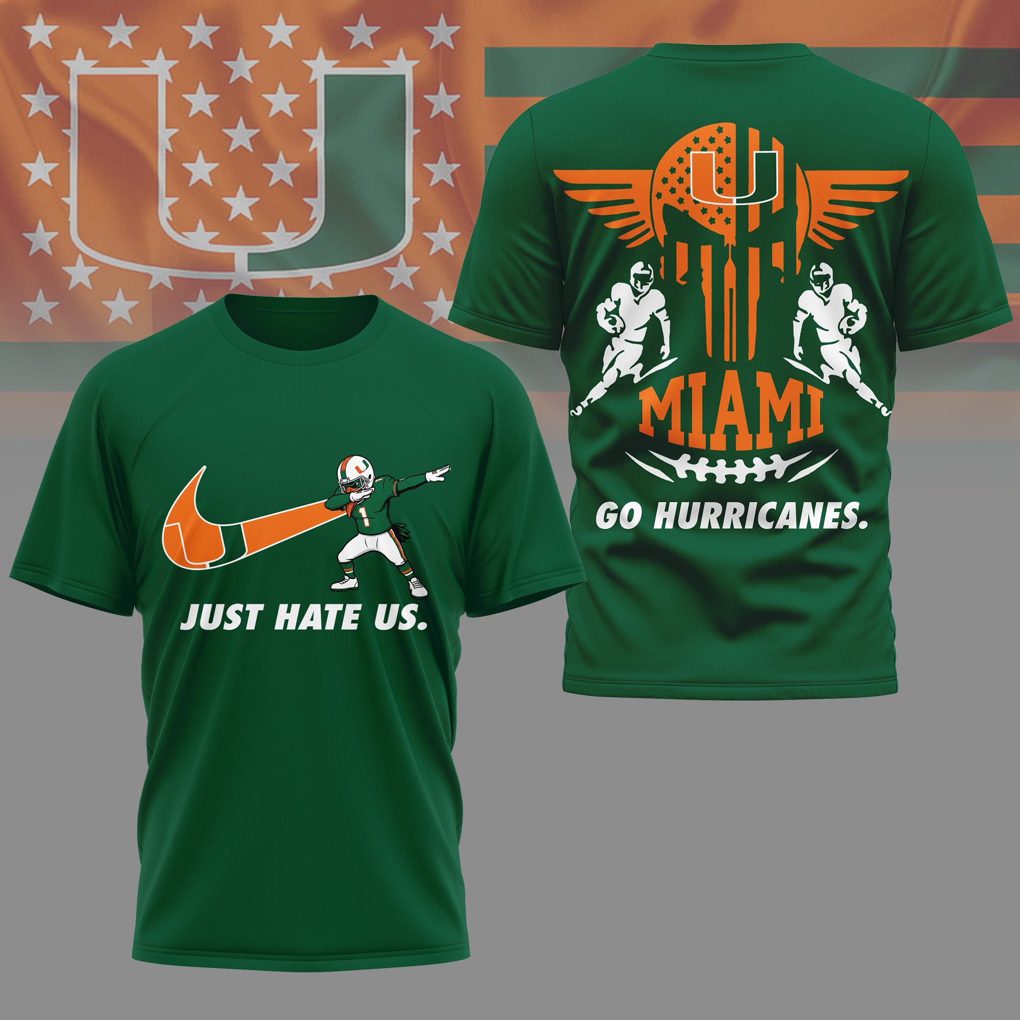 Miami Hurricanes | Premium NCAA Just Hate Us T-shirt TTH2105142