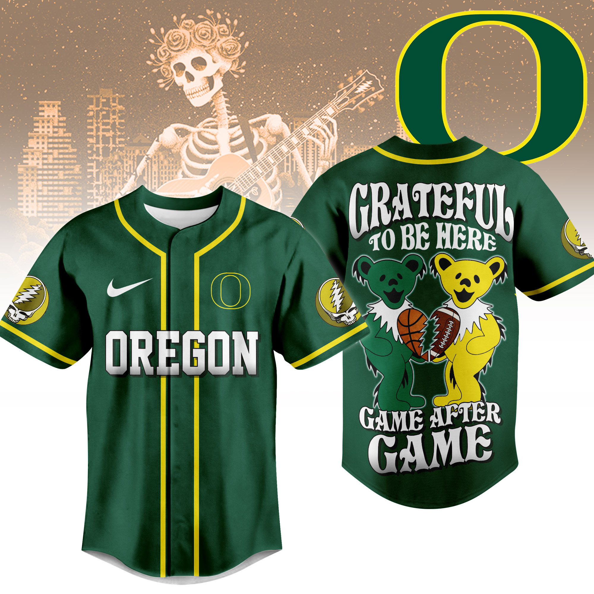 Oregon Ducks | Premium College Grateful Sports Jersey TTH2105107 - Image 2