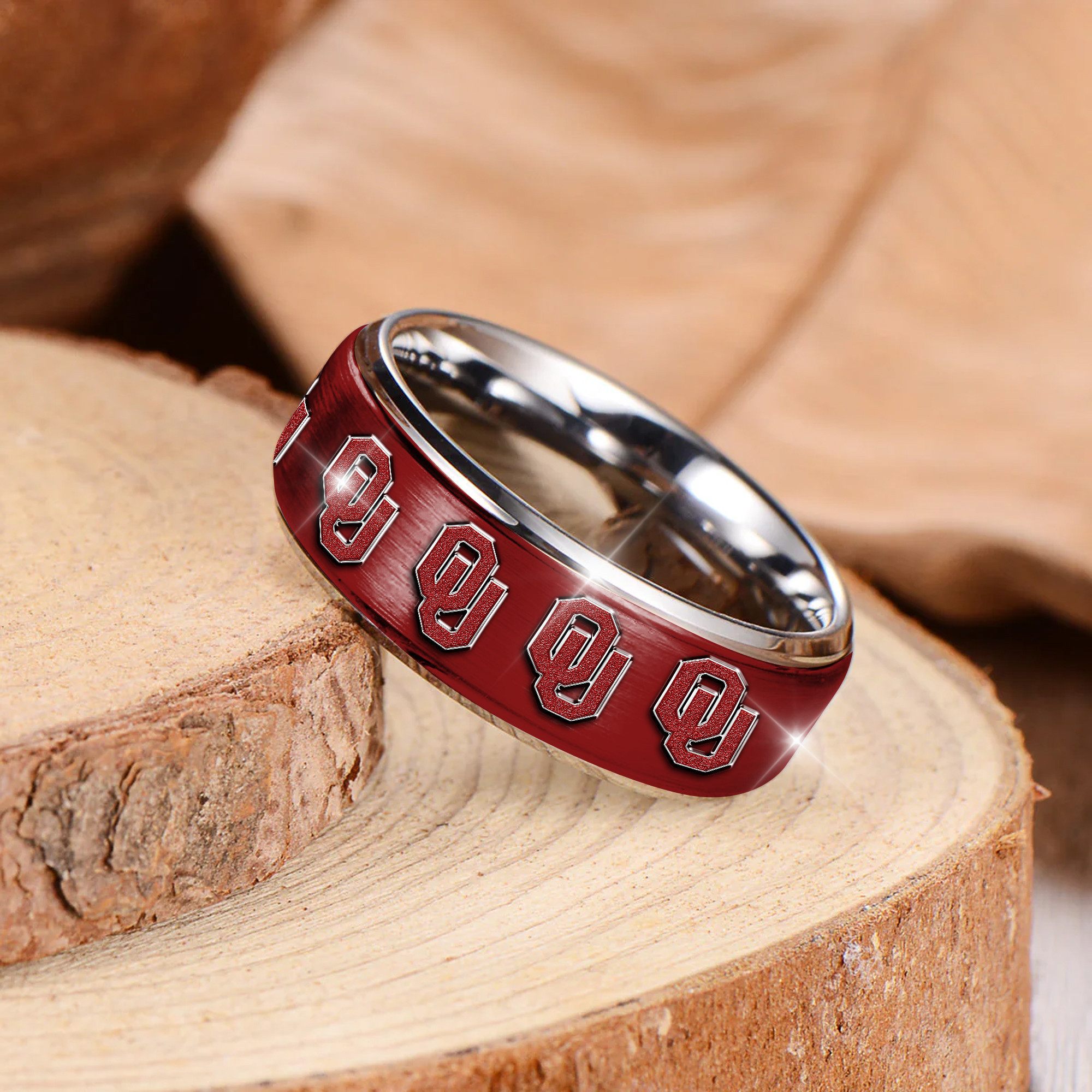 Oklahoma Sooners | Premium Silver Tungsten Ring TTH210589 - Image 2